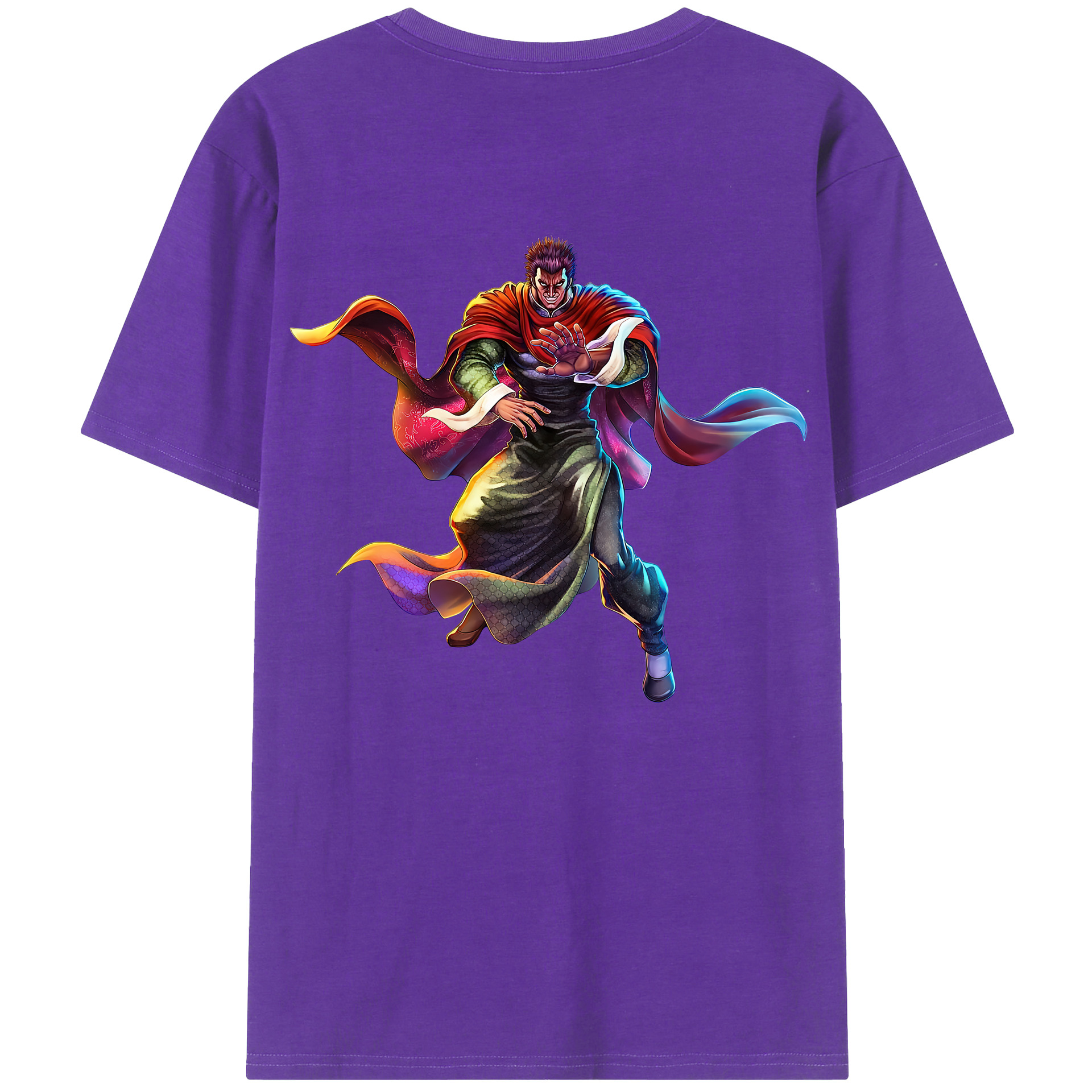 （画像用） 北斗の拳 Fist of the North Star 綿100％ メンズ半袖Tシャツ（バックプリント） 通気性