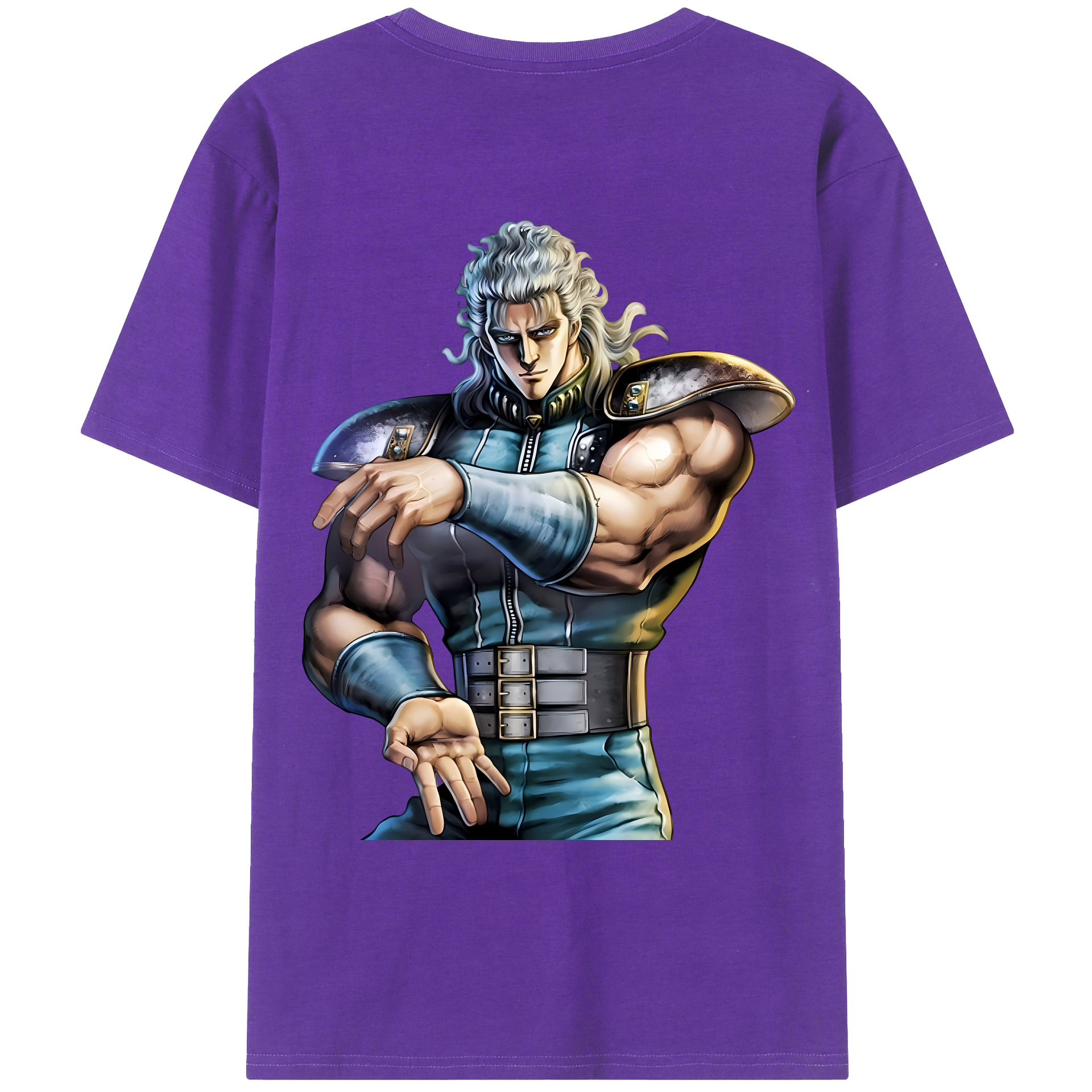 （画像用） 北斗の拳 Fist of the North Star 綿100％ メンズ半袖Tシャツ（バックプリント） 通気性