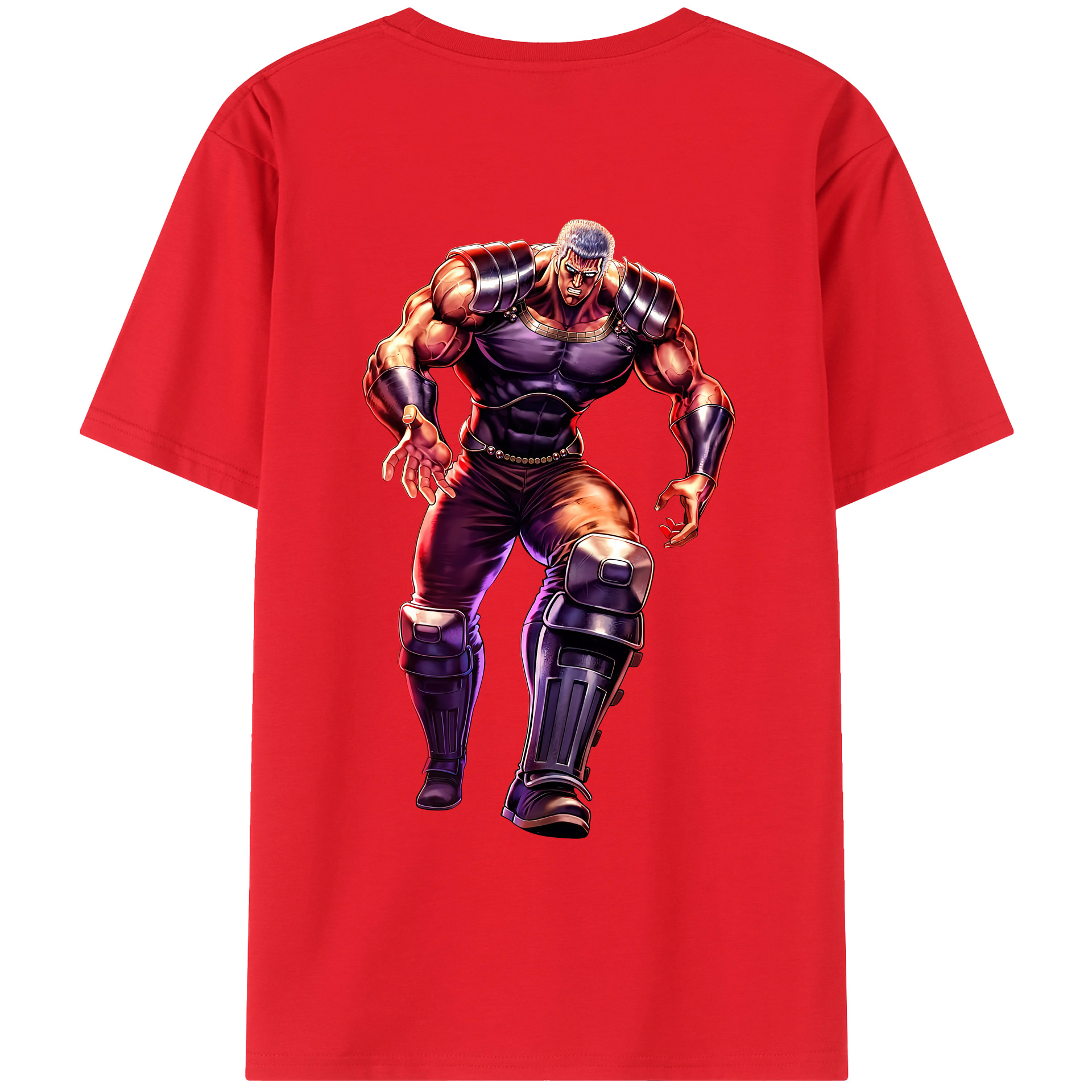 （画像用） 北斗の拳 Fist of the North Star 綿100％ メンズ半袖Tシャツ（バックプリント） 通気性