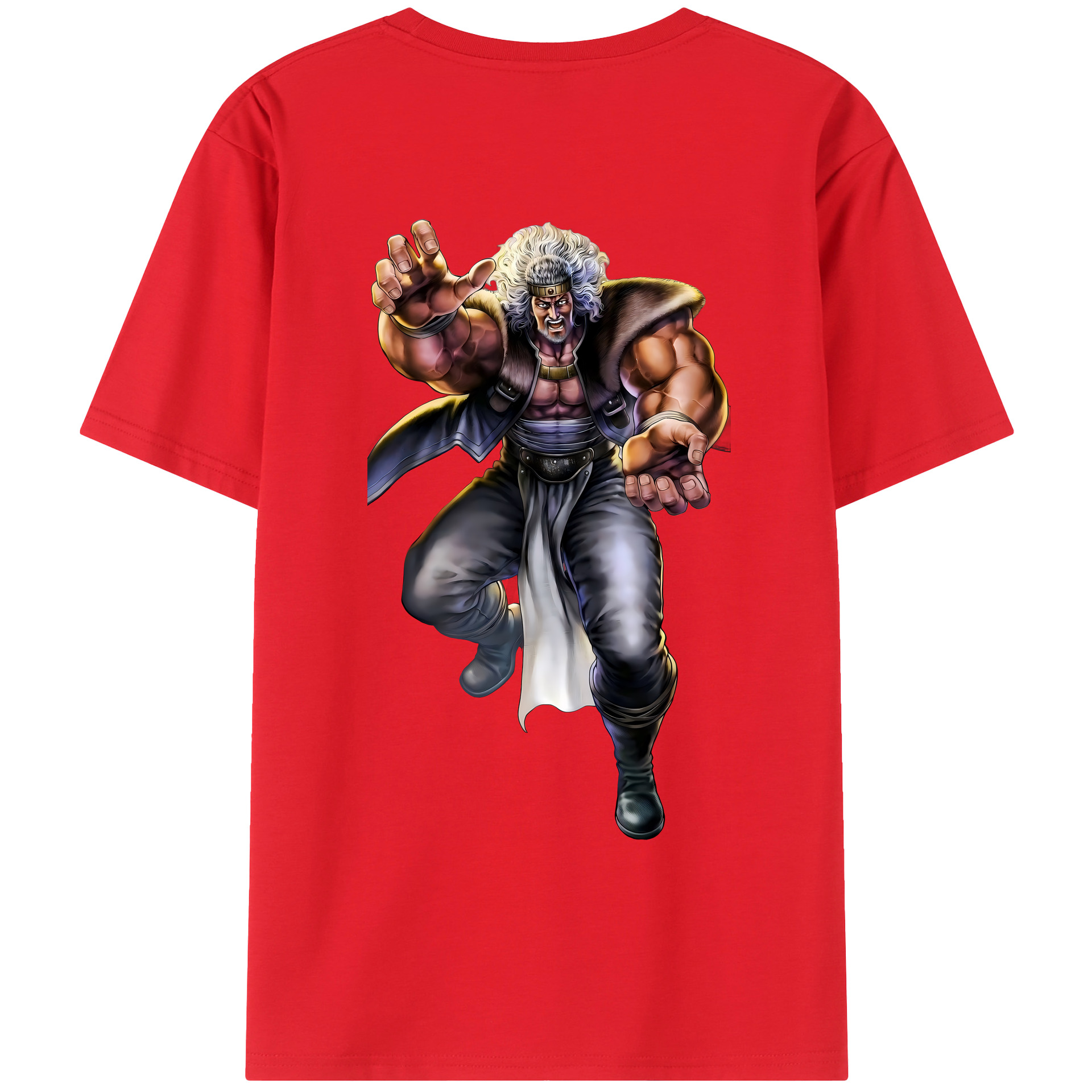 （画像用） 北斗の拳 Fist of the North Star 綿100％ メンズ半袖Tシャツ（バックプリント） 通気性