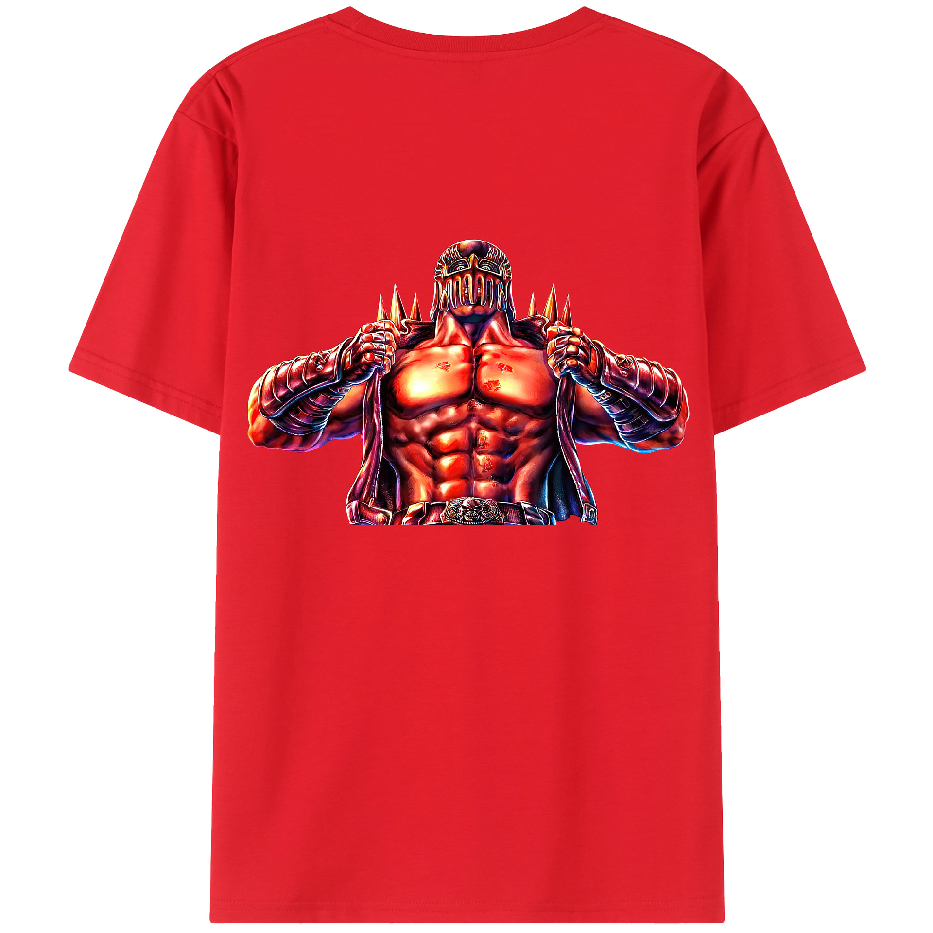 （画像用） 北斗の拳 Fist of the North Star 綿100％ メンズ半袖Tシャツ（バックプリント） 通気性