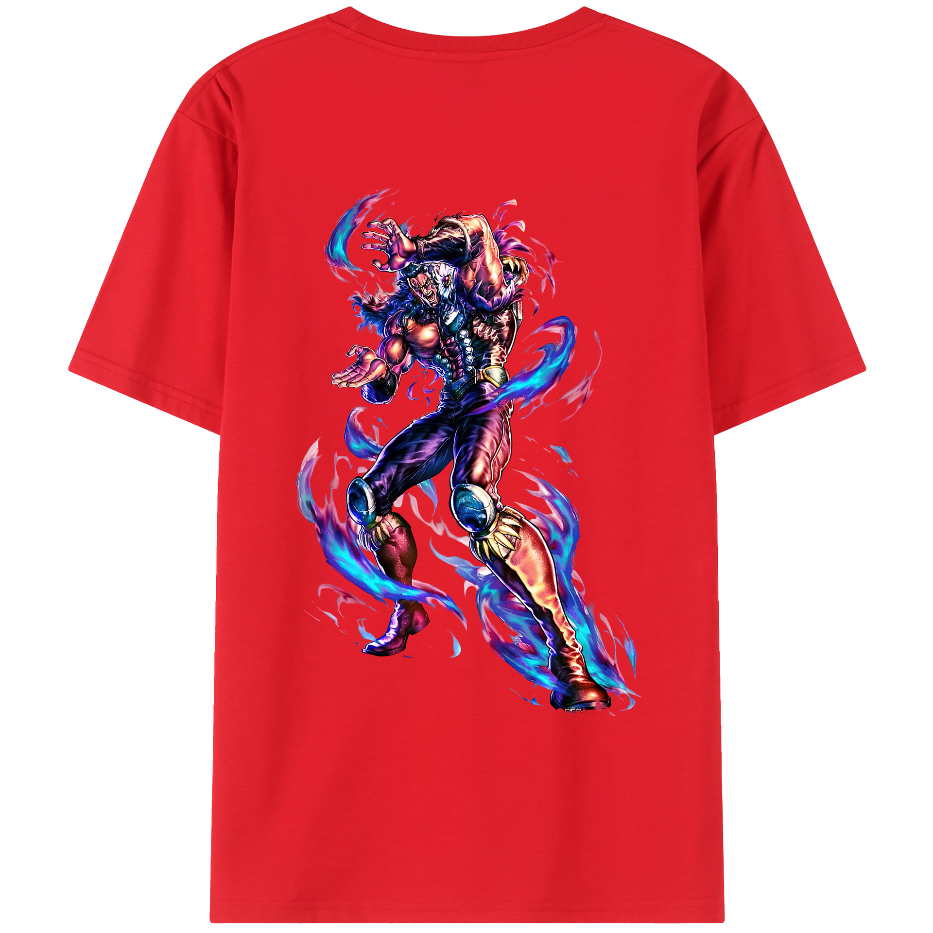 （画像用） 北斗の拳 Fist of the North Star 綿100％ メンズ半袖Tシャツ（バックプリント） 通気性