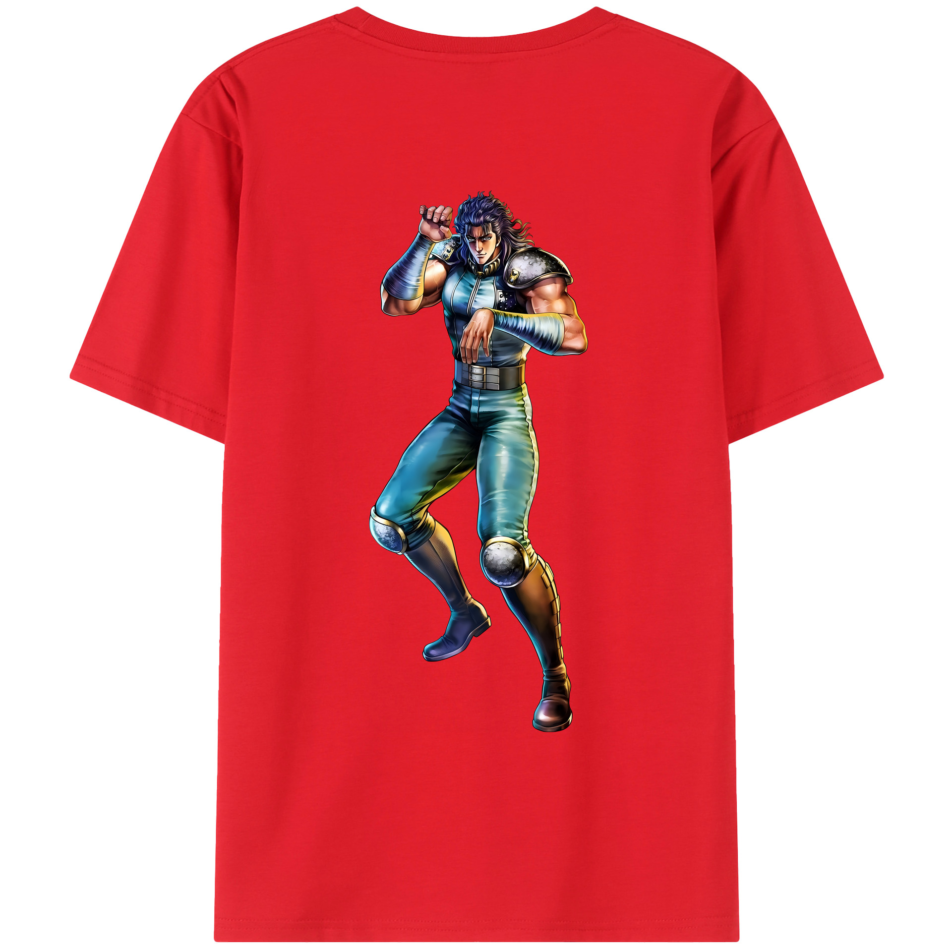 （画像用） 北斗の拳 Fist of the North Star 綿100％ メンズ半袖Tシャツ（バックプリント） 通気性