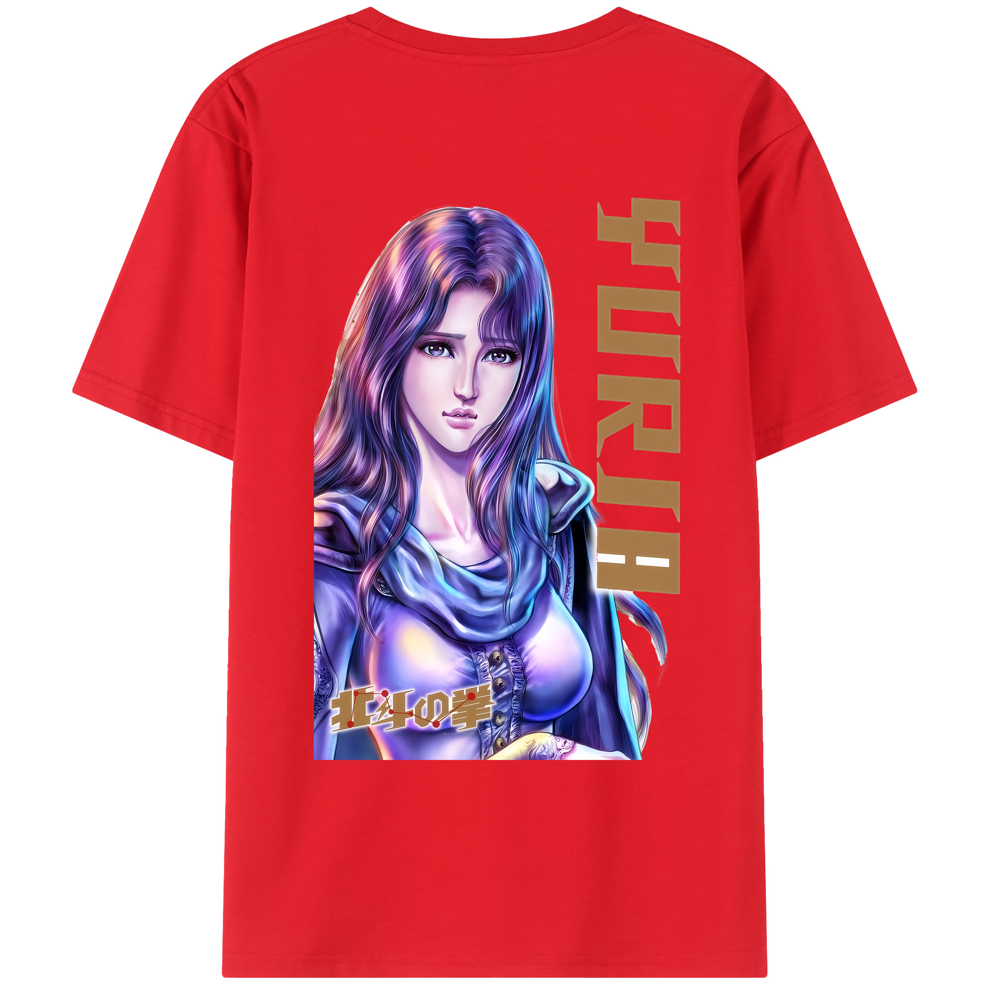 （画像用） 北斗の拳 Fist of the North Star 綿100％ メンズ半袖Tシャツ（バックプリント） 通気性