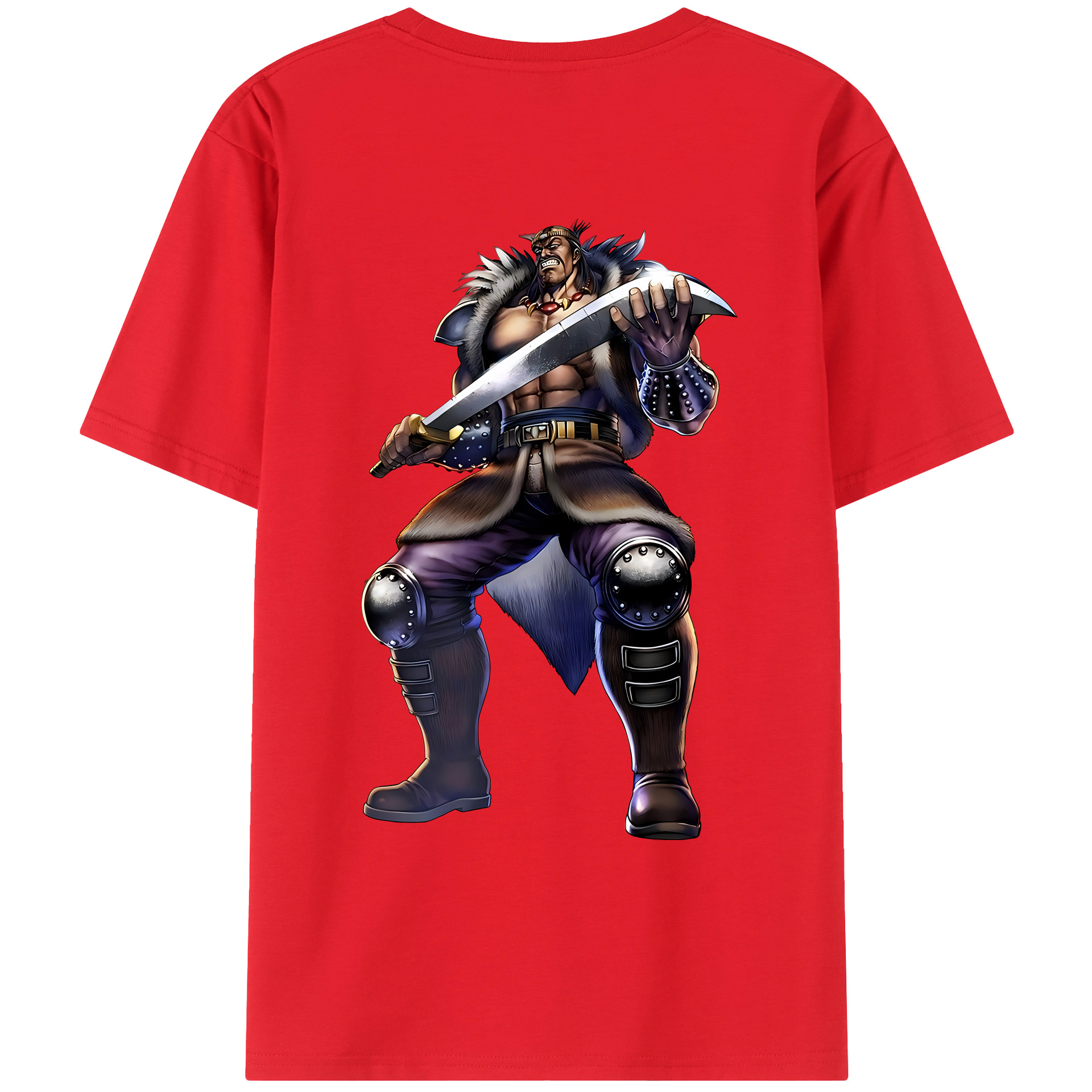 （画像用） 北斗の拳 Fist of the North Star 綿100％ メンズ半袖Tシャツ（バックプリント） 通気性