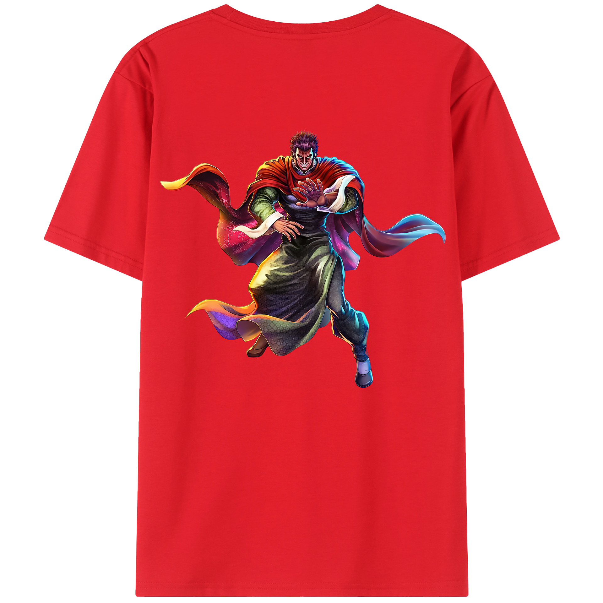 （画像用） 北斗の拳 Fist of the North Star 綿100％ メンズ半袖Tシャツ（バックプリント） 通気性