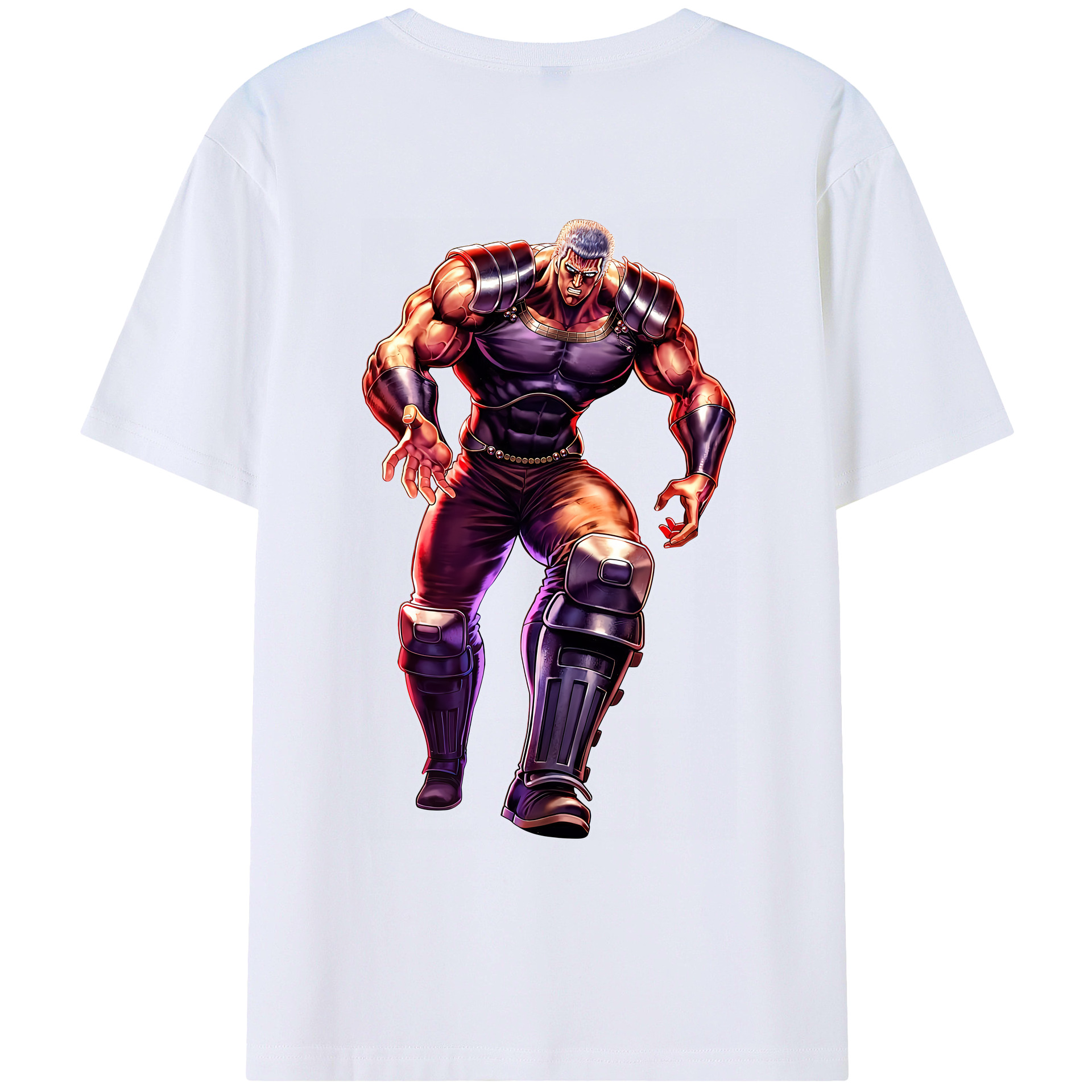 （画像用） 北斗の拳 Fist of the North Star 綿100％ メンズ半袖Tシャツ（バックプリント） 通気性