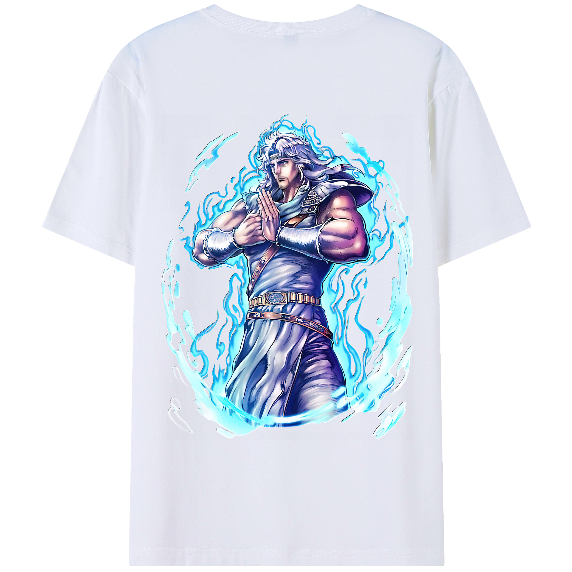 （画像用） 北斗の拳 Fist of the North Star 綿100％ メンズ半袖Tシャツ（バックプリント） 通気性
