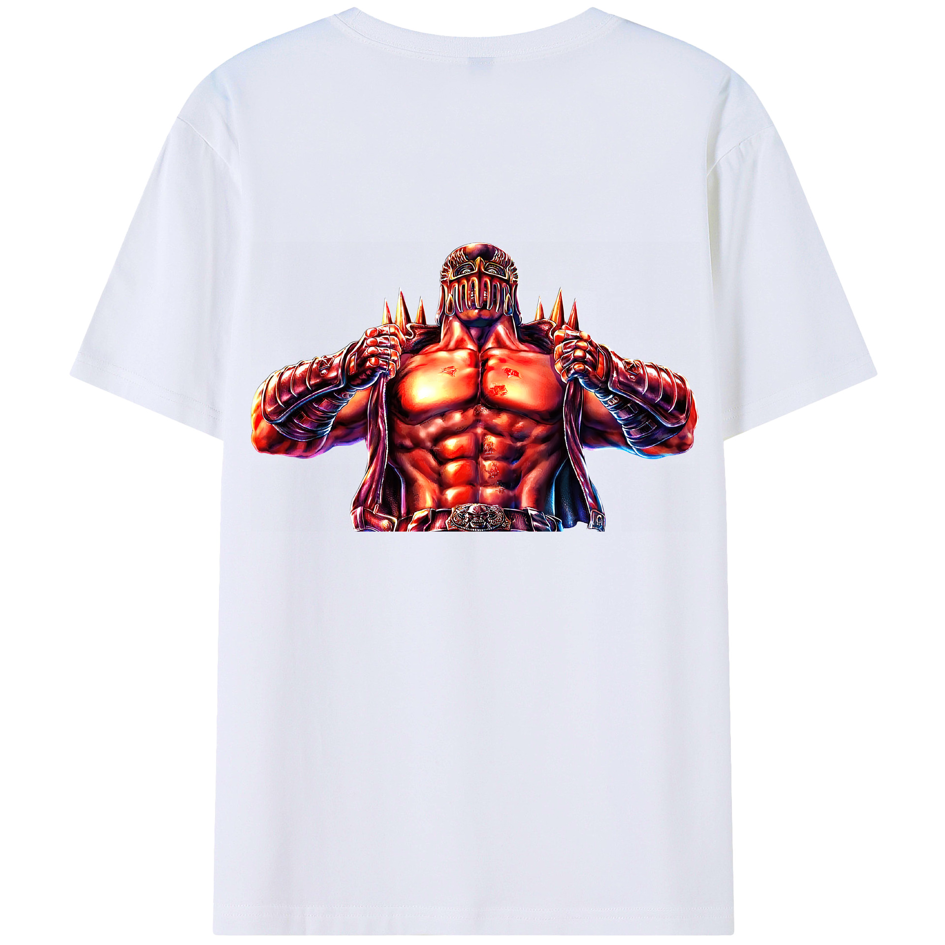（画像用） 北斗の拳 Fist of the North Star 綿100％ メンズ半袖Tシャツ（バックプリント） 通気性