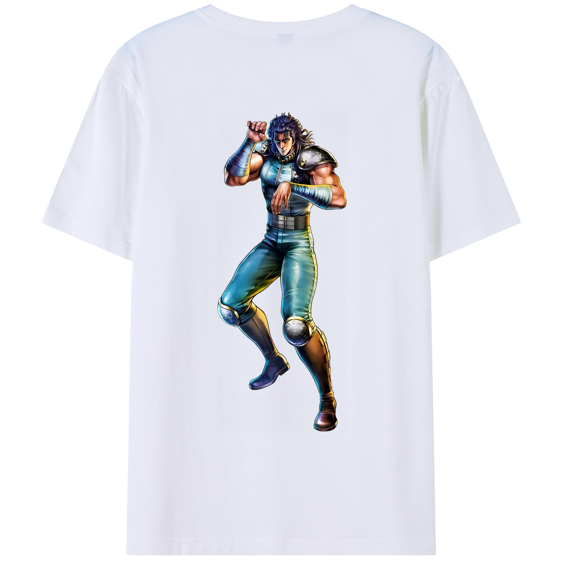 （画像用） 北斗の拳 Fist of the North Star 綿100％ メンズ半袖Tシャツ（バックプリント） 通気性