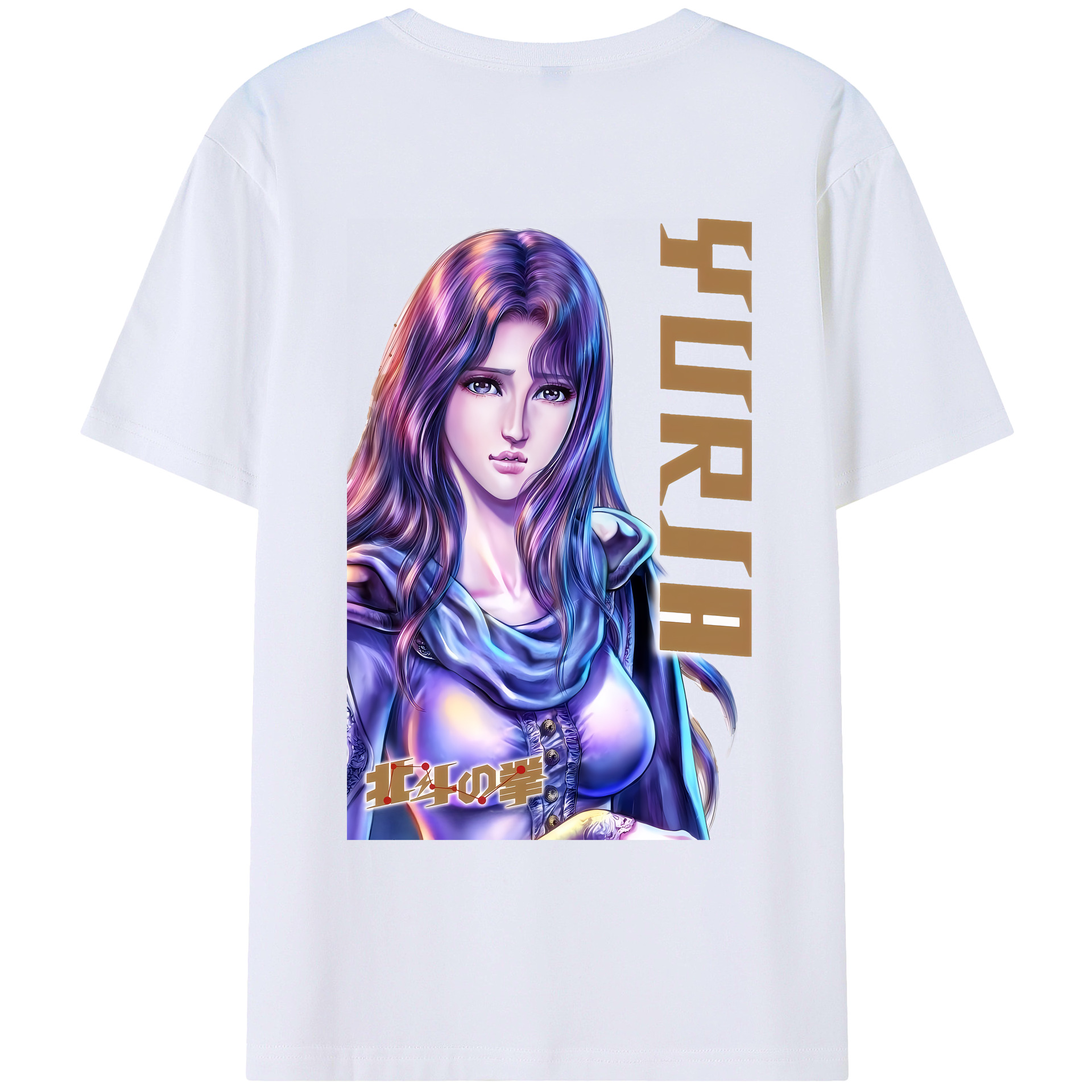（画像用） 北斗の拳 Fist of the North Star 綿100％ メンズ半袖Tシャツ（バックプリント） 通気性