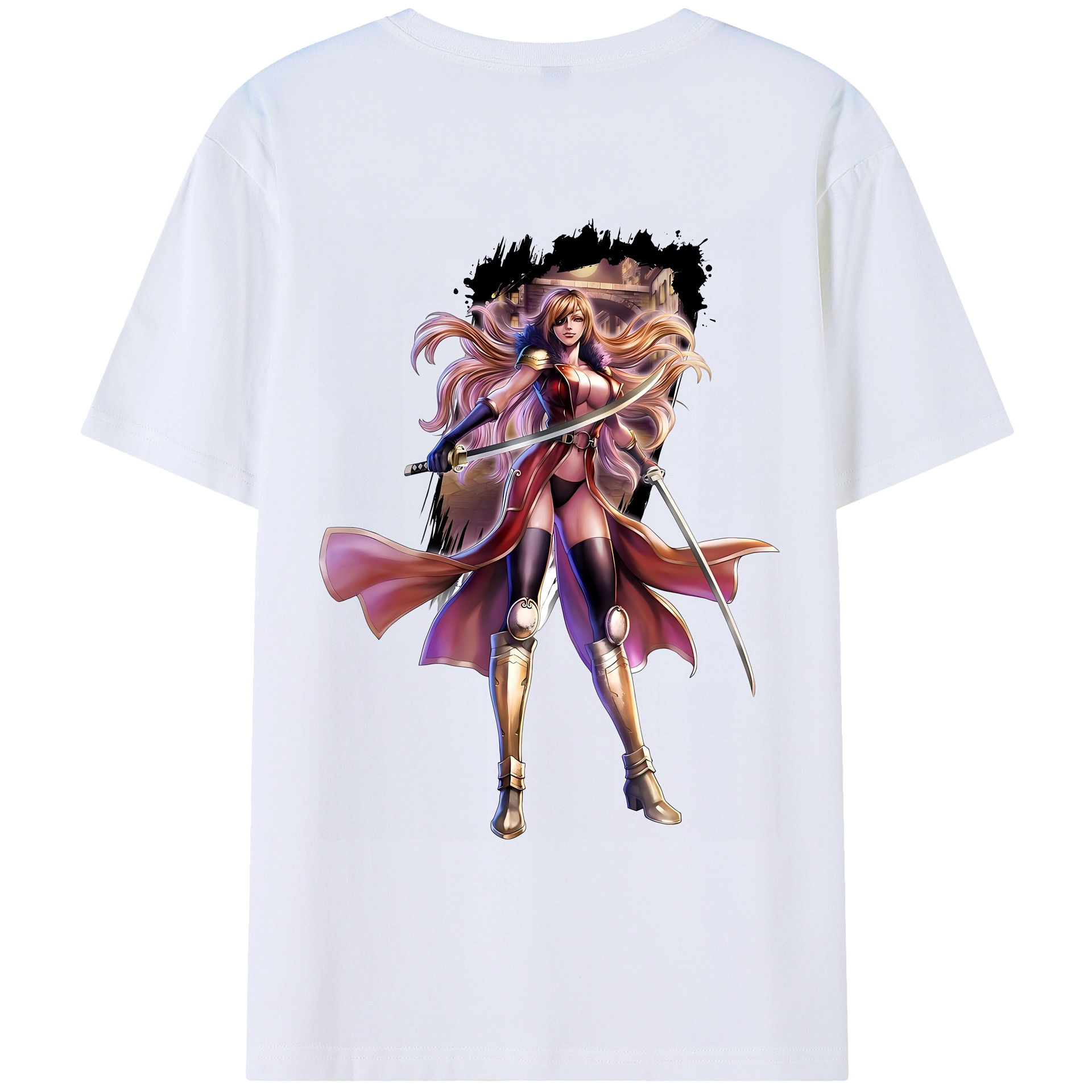 （画像用） 北斗の拳 Fist of the North Star 綿100％ メンズ半袖Tシャツ（バックプリント） 通気性