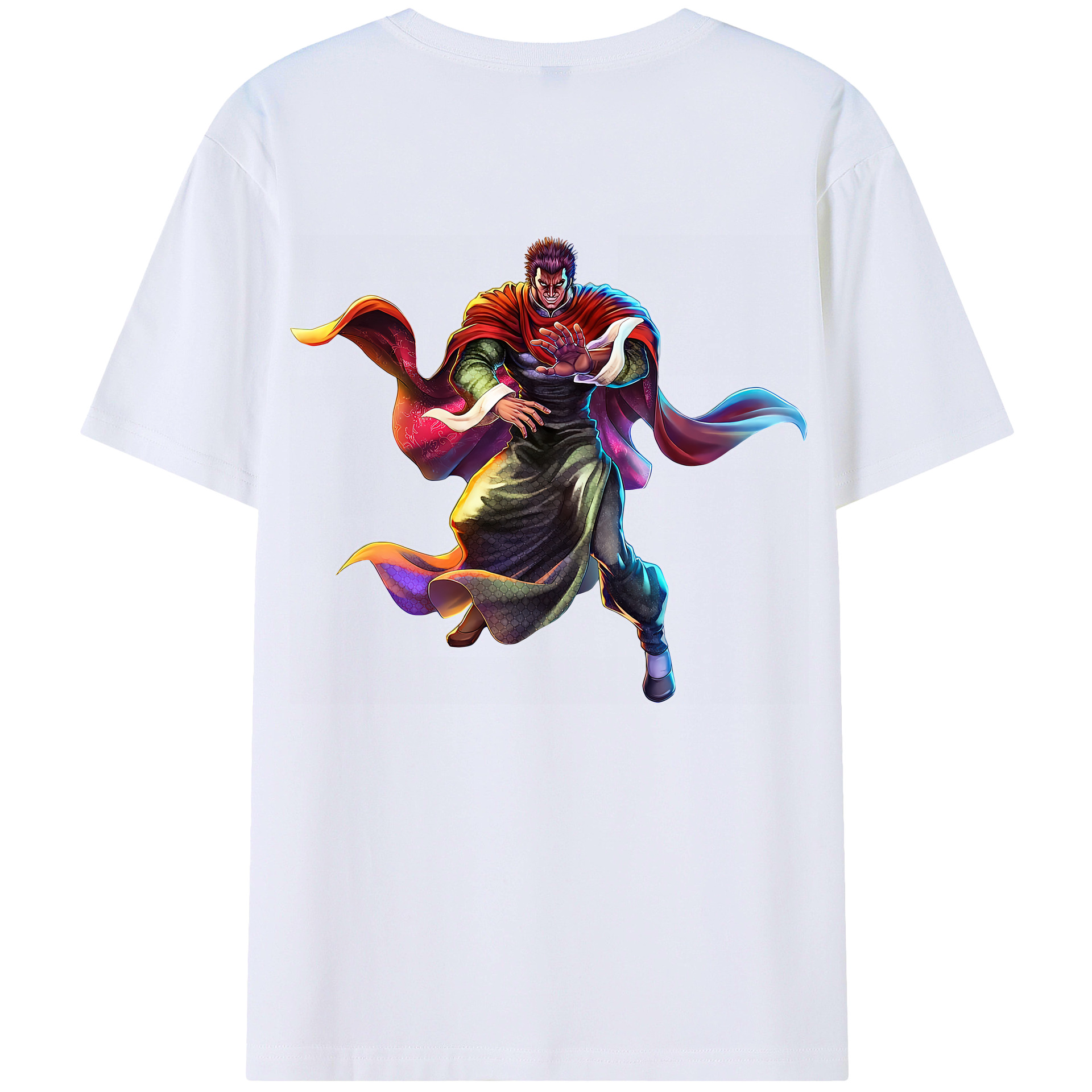 （画像用） 北斗の拳 Fist of the North Star 綿100％ メンズ半袖Tシャツ（バックプリント） 通気性