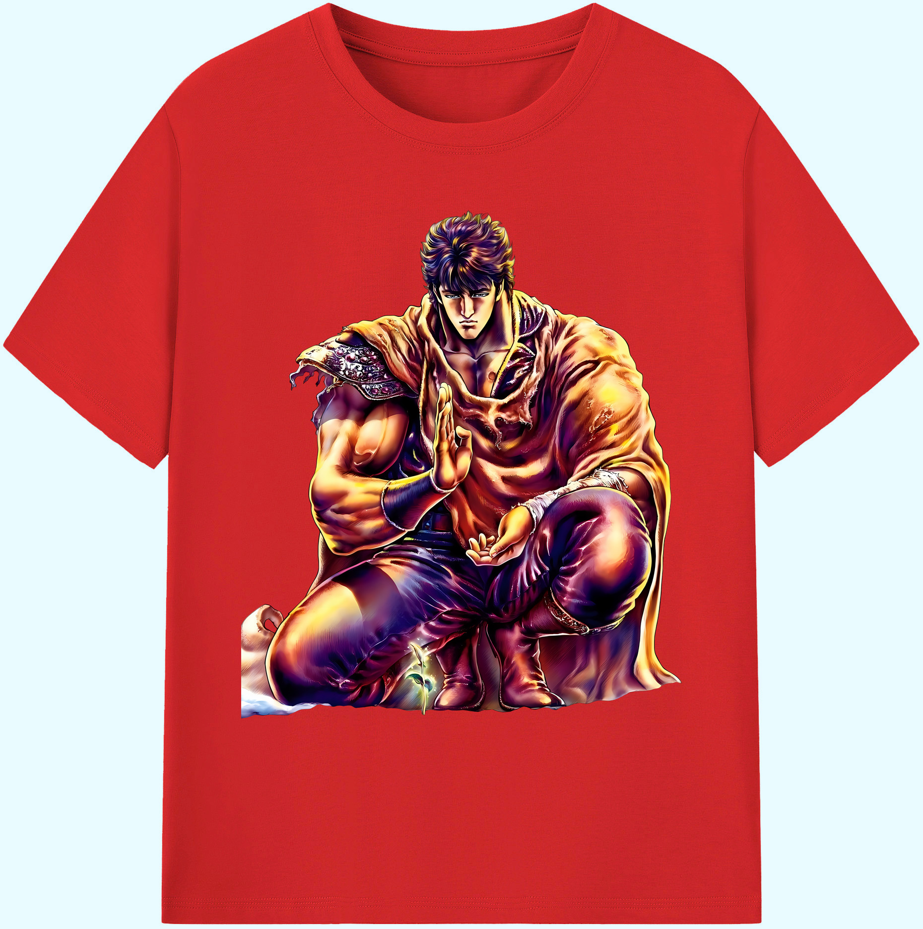 （画像用） 北斗の拳 Fist of the North Star 綿100％ メンズ半袖Tシャツ｜肌触りやわらか＆通気性