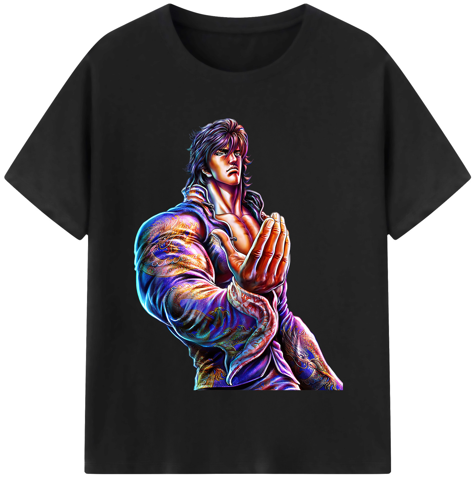 （画像用） 北斗の拳 Fist of the North Star レディースカジュアルプリントTシャツ（綿100％）