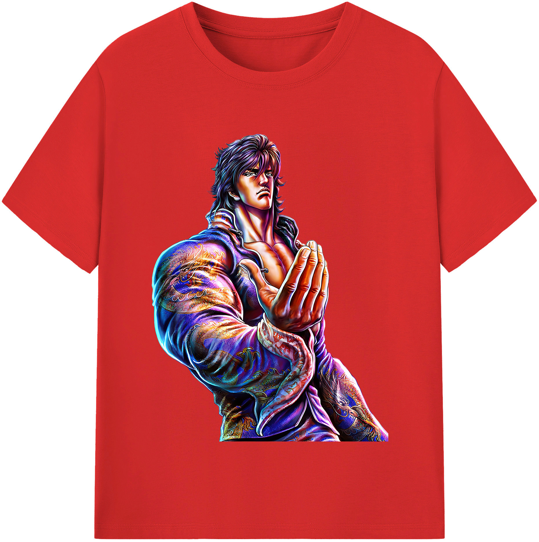 （画像用） 北斗の拳 Fist of the North Star レディースカジュアルプリントTシャツ（綿100％）