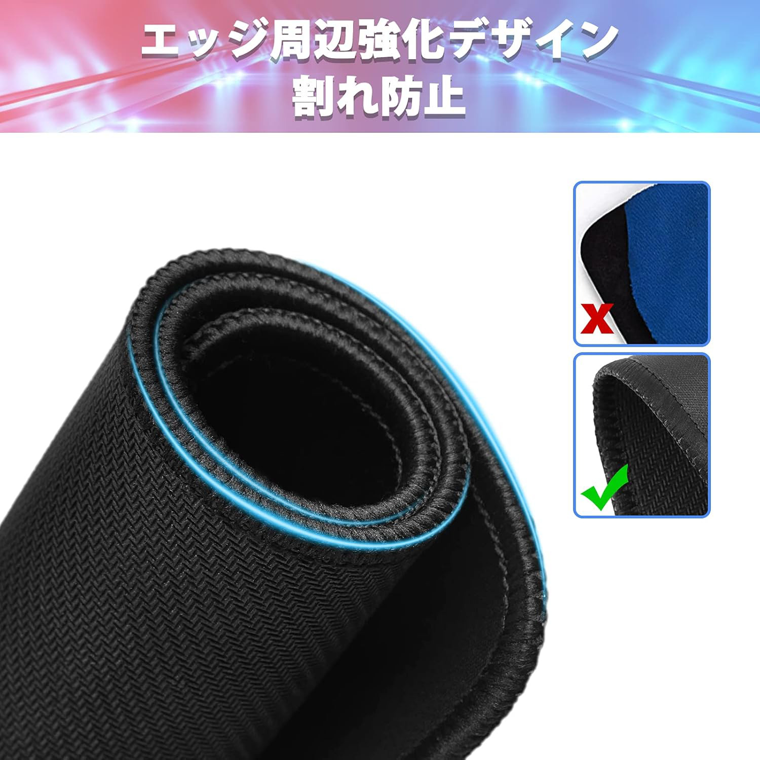 北斗の拳 Fist of the North Star マウスパッド ステッチ加工 ラバー素材 防水 滑り止め 超薄型 ゲーミング/オフィス対応
