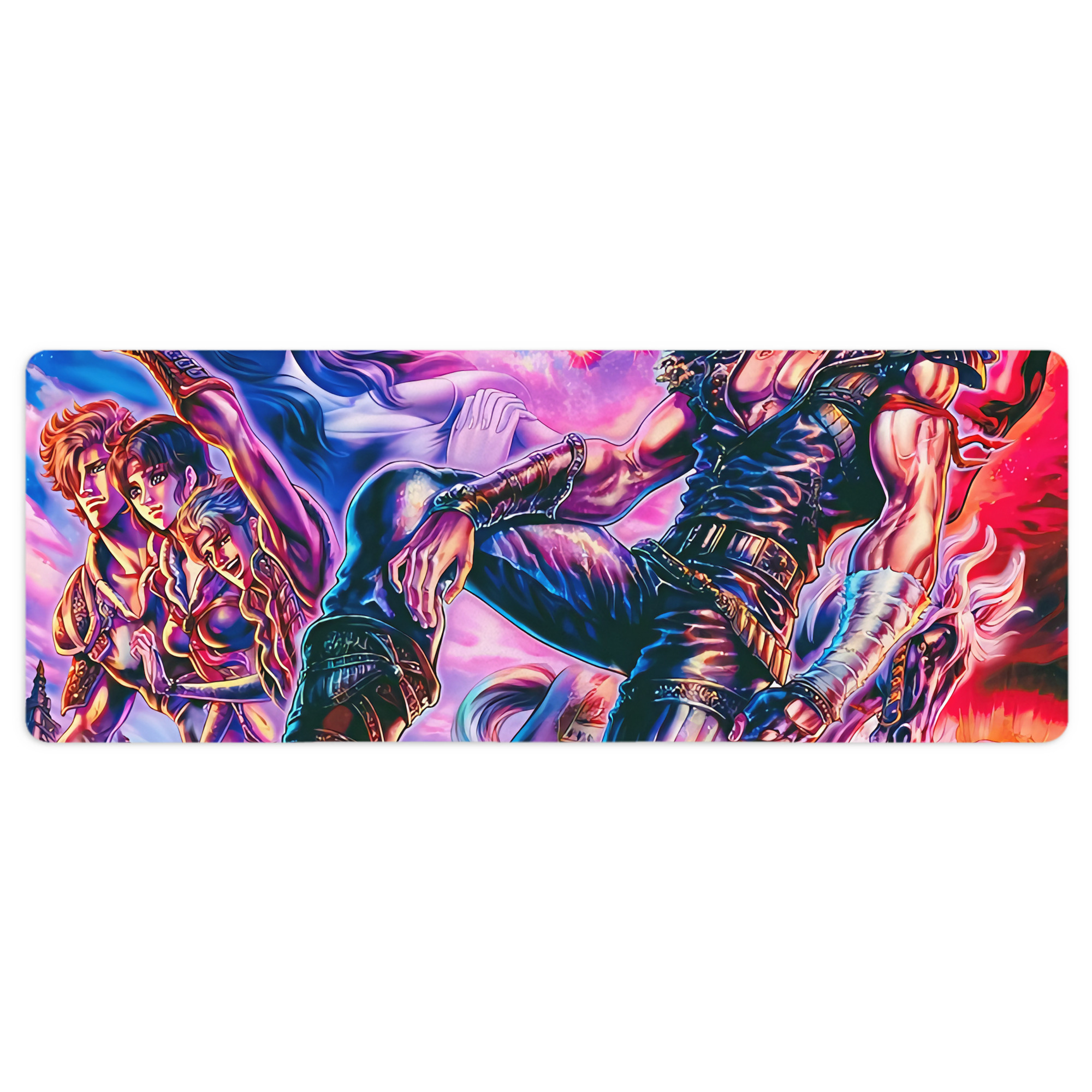 （画像用） 北斗の拳 Fist of the North Star ステッチ加工 大判デスクマット／滑り止めマウスパッド