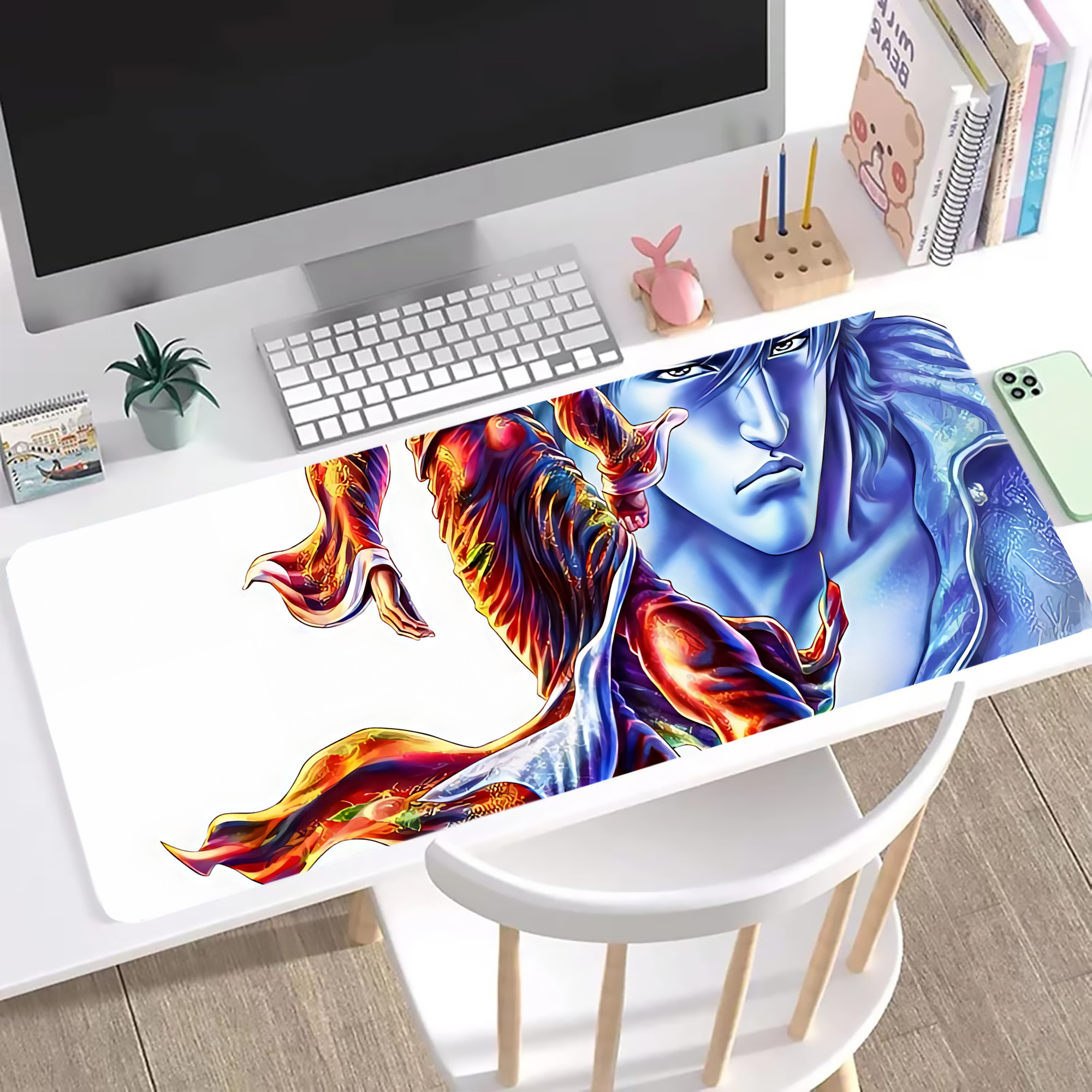 （画像用） 北斗の拳 Fist of the North Star ステッチ加工 大判デスクマット／滑り止めマウスパッド