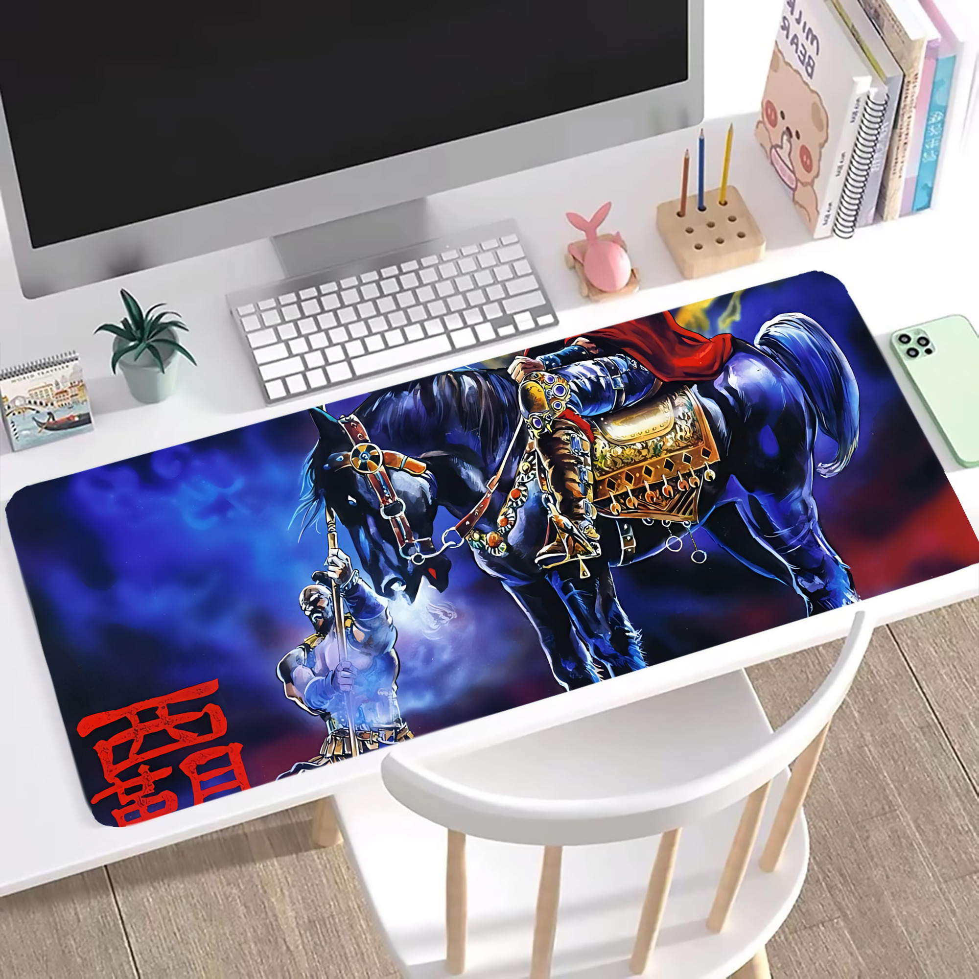 （画像用） 北斗の拳 Fist of the North Star ステッチ加工 大判デスクマット／滑り止めマウスパッド