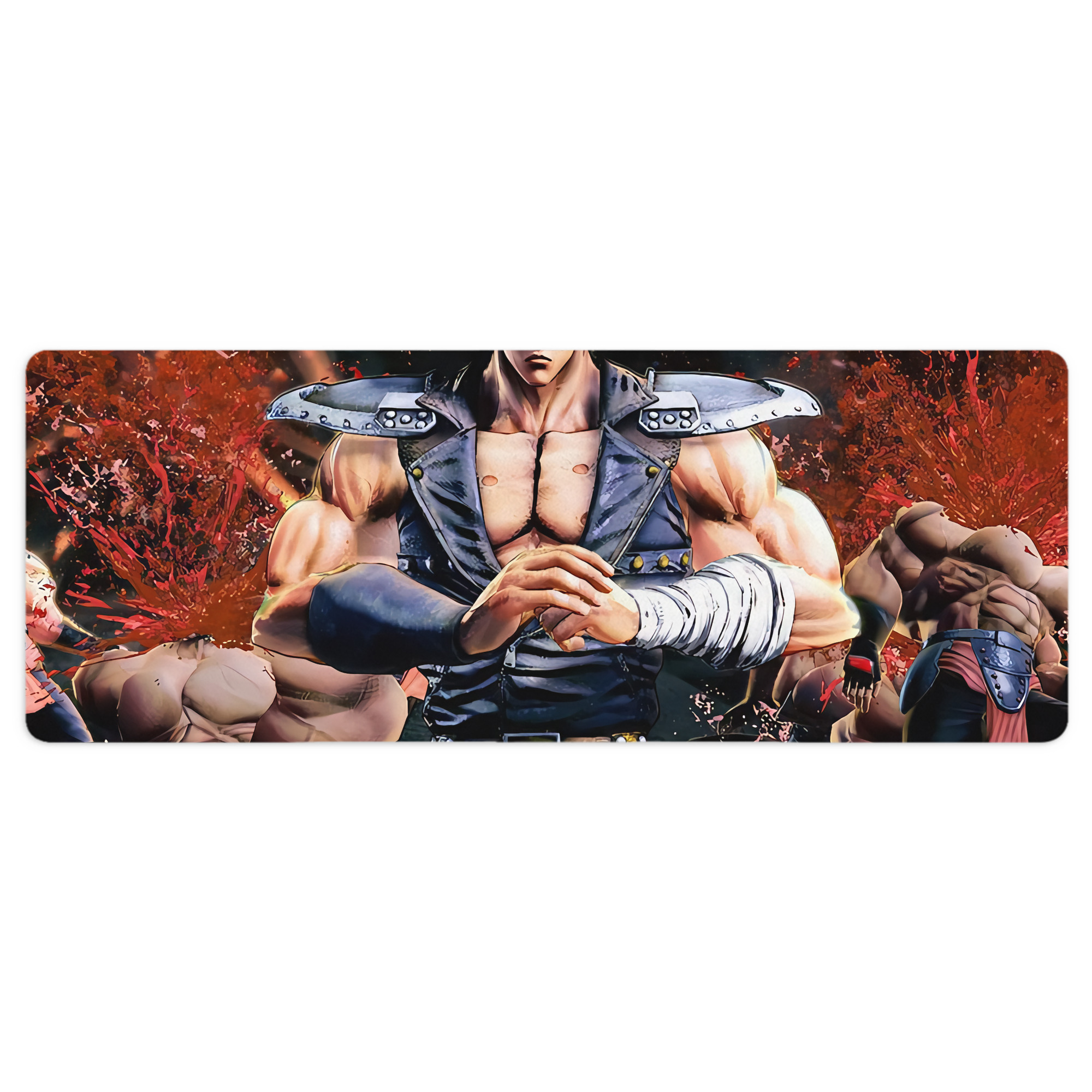 （画像用） 北斗の拳 Fist of the North Star ステッチ加工 大判デスクマット／滑り止めマウスパッド