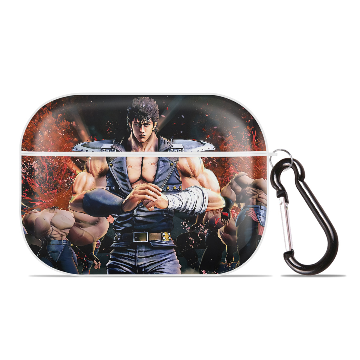 （画像用） 北斗の拳 Fist of the North Star 【AirPods Pro用】ハードシェル保護ケース 耐衝撃・防指紋・カラビナ付き商品仕様