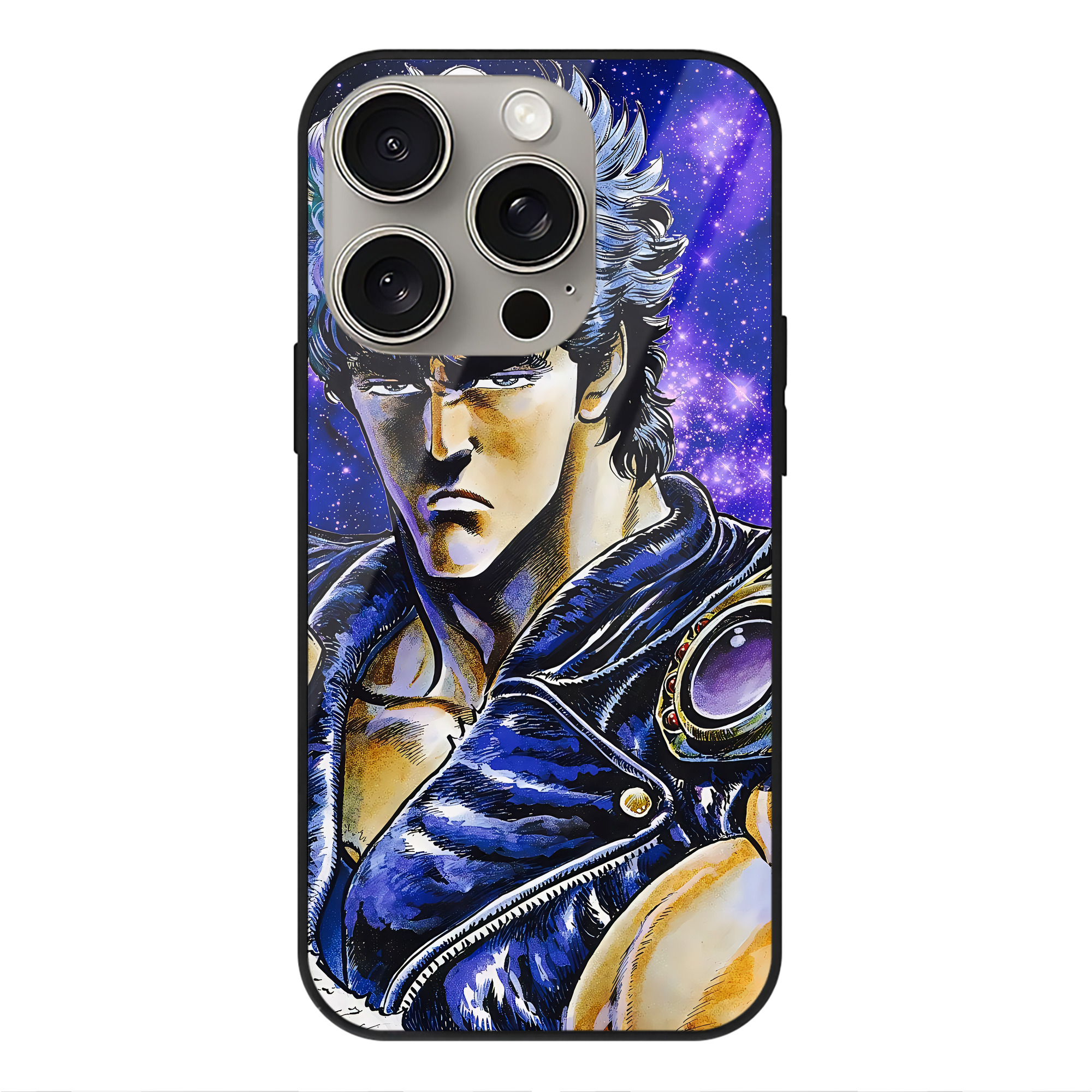 （画像用） 北斗の拳 Fist of the North Star 【iPhone15Pro対応】スマホケース 耐衝撃＆黄変防止 背面ガラス