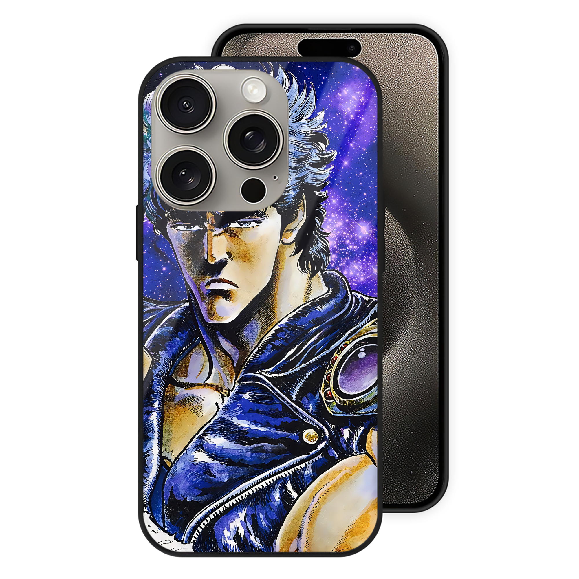 （画像用） 北斗の拳 Fist of the North Star 【iPhone15Pro対応】スマホケース 耐衝撃＆黄変防止 背面ガラス