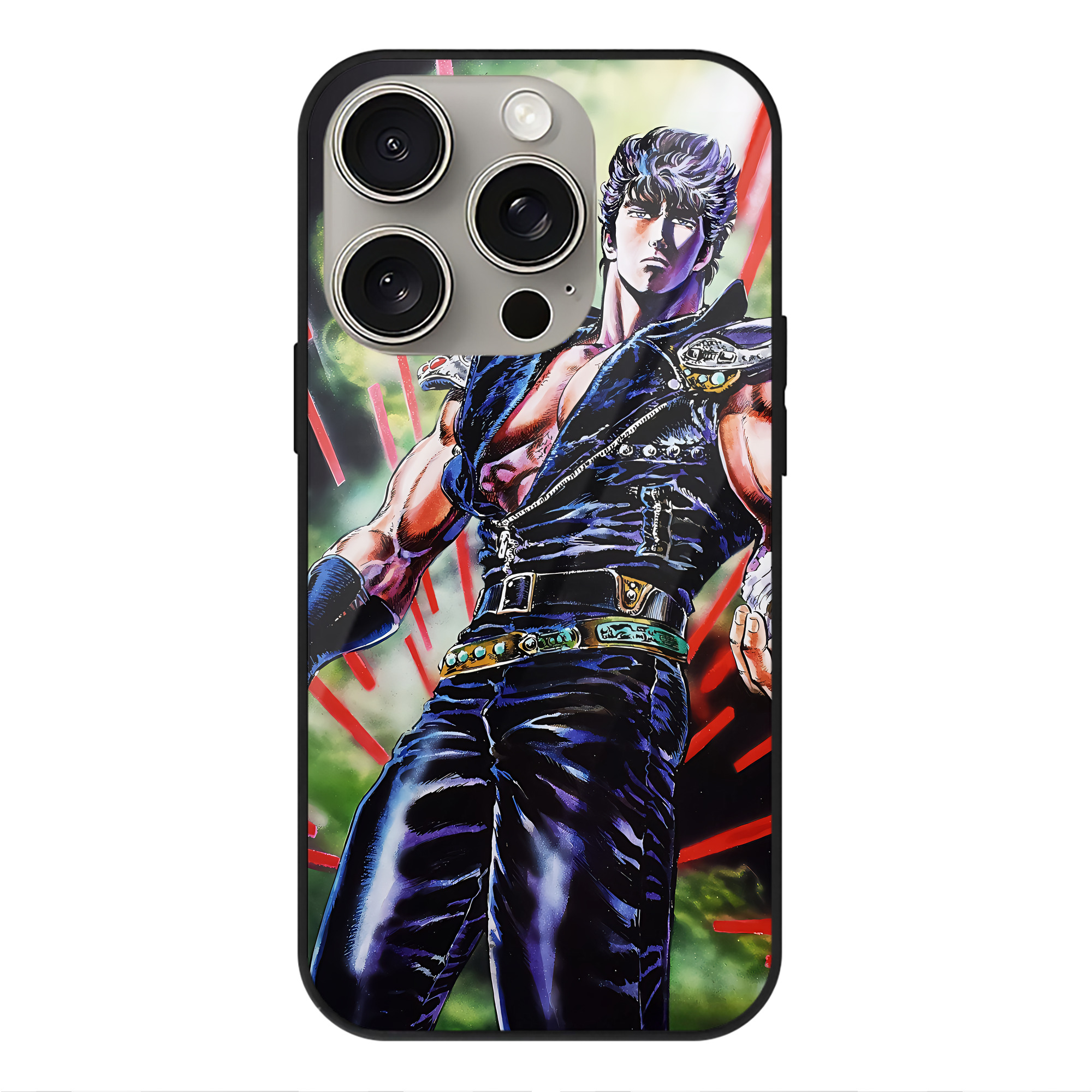 （画像用） 北斗の拳 Fist of the North Star 【iPhone15Pro対応】スマホケース 耐衝撃＆黄変防止 背面ガラス