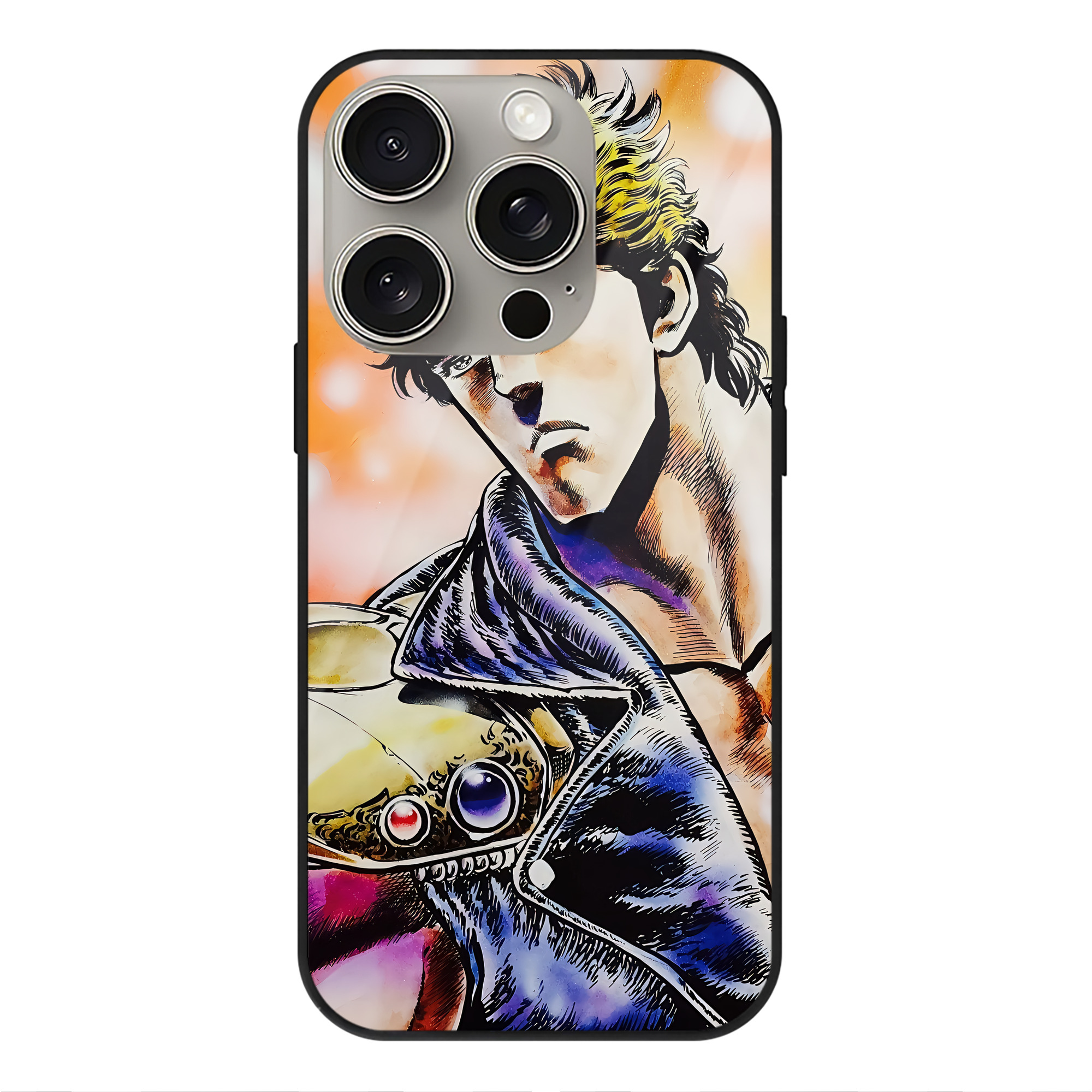 （画像用） 北斗の拳 Fist of the North Star 【iPhone15Pro対応】スマホケース 耐衝撃＆黄変防止 背面ガラス