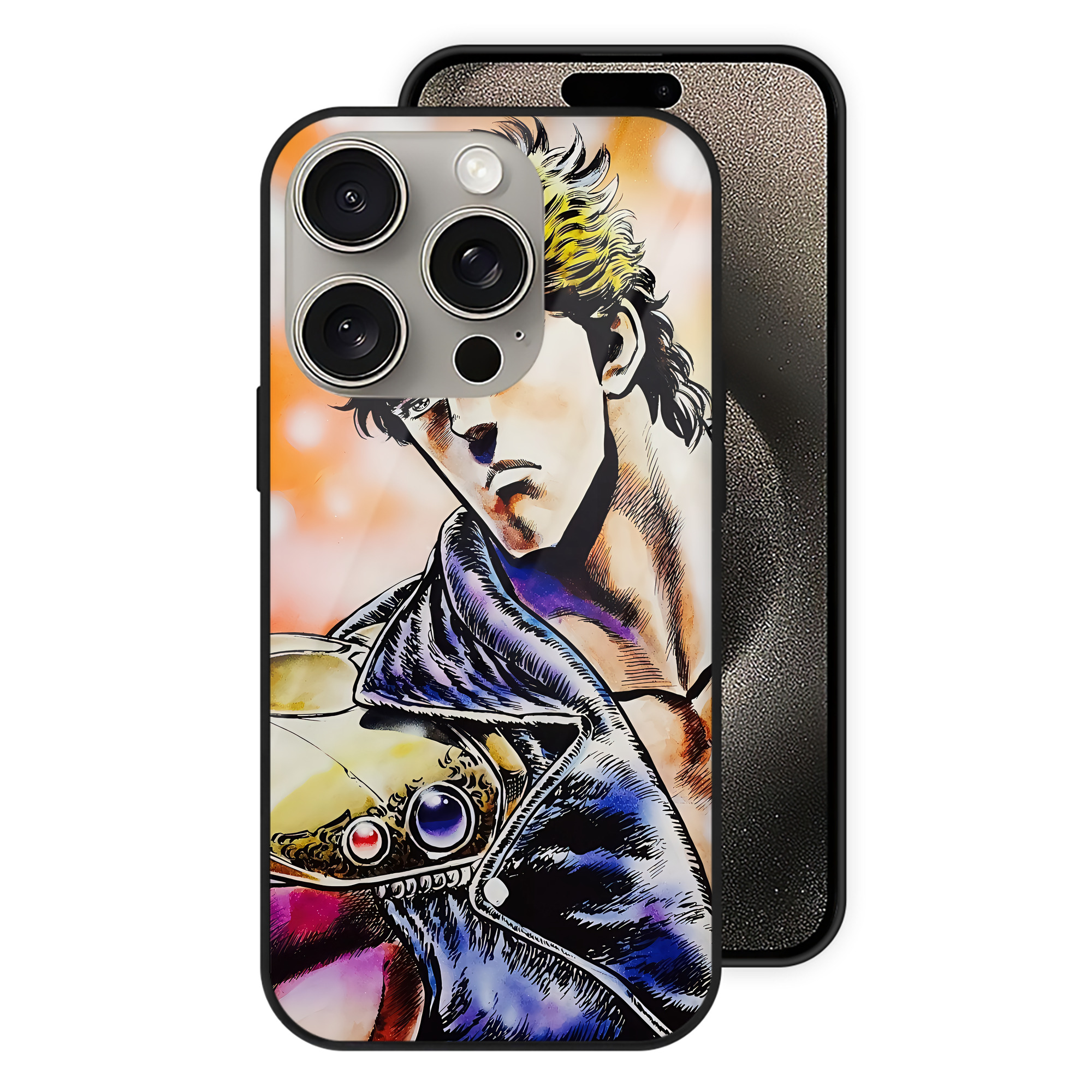 （画像用） 北斗の拳 Fist of the North Star 【iPhone15Pro対応】スマホケース 耐衝撃＆黄変防止 背面ガラス