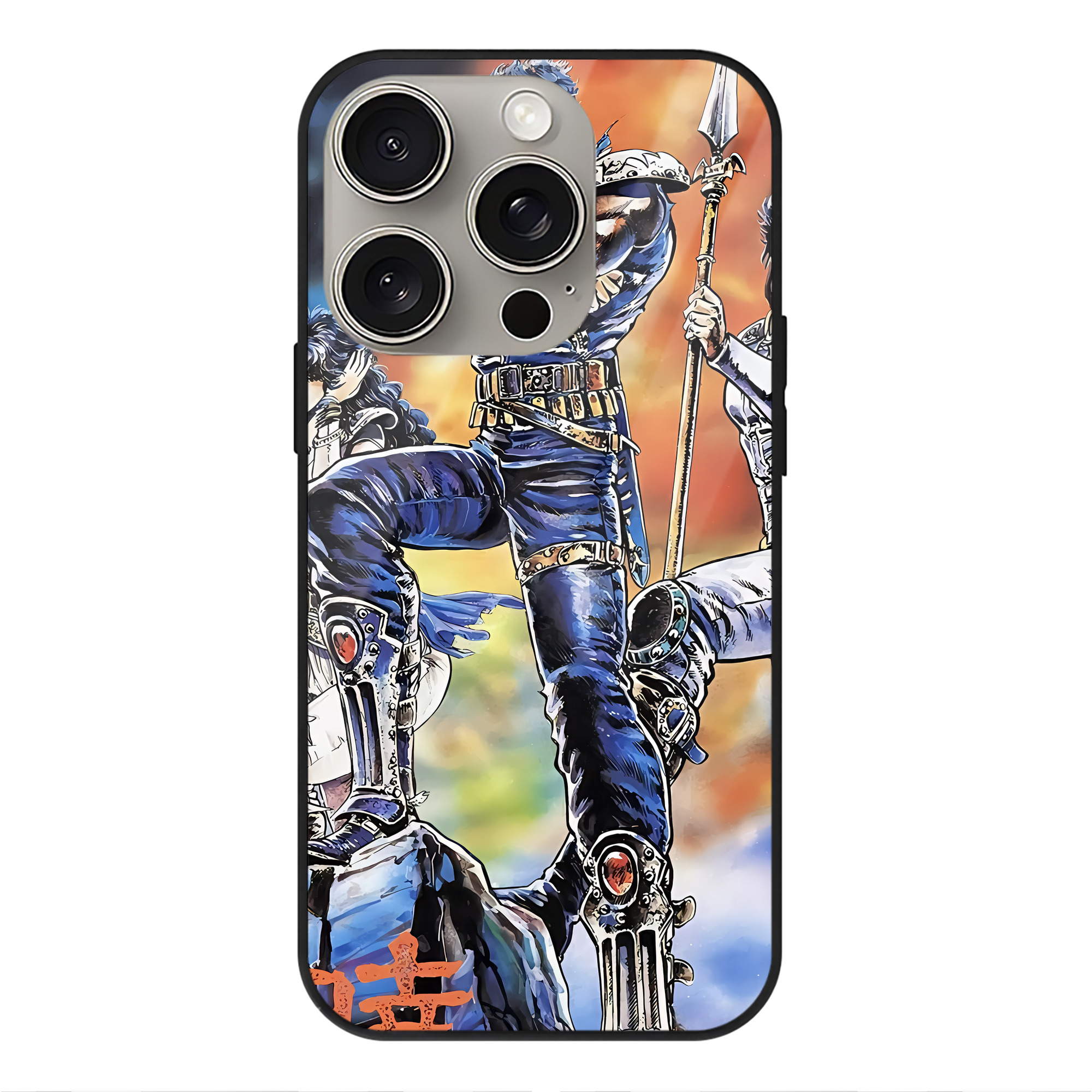 （画像用） 北斗の拳 Fist of the North Star 【iPhone15Pro対応】スマホケース 耐衝撃＆黄変防止 背面ガラス