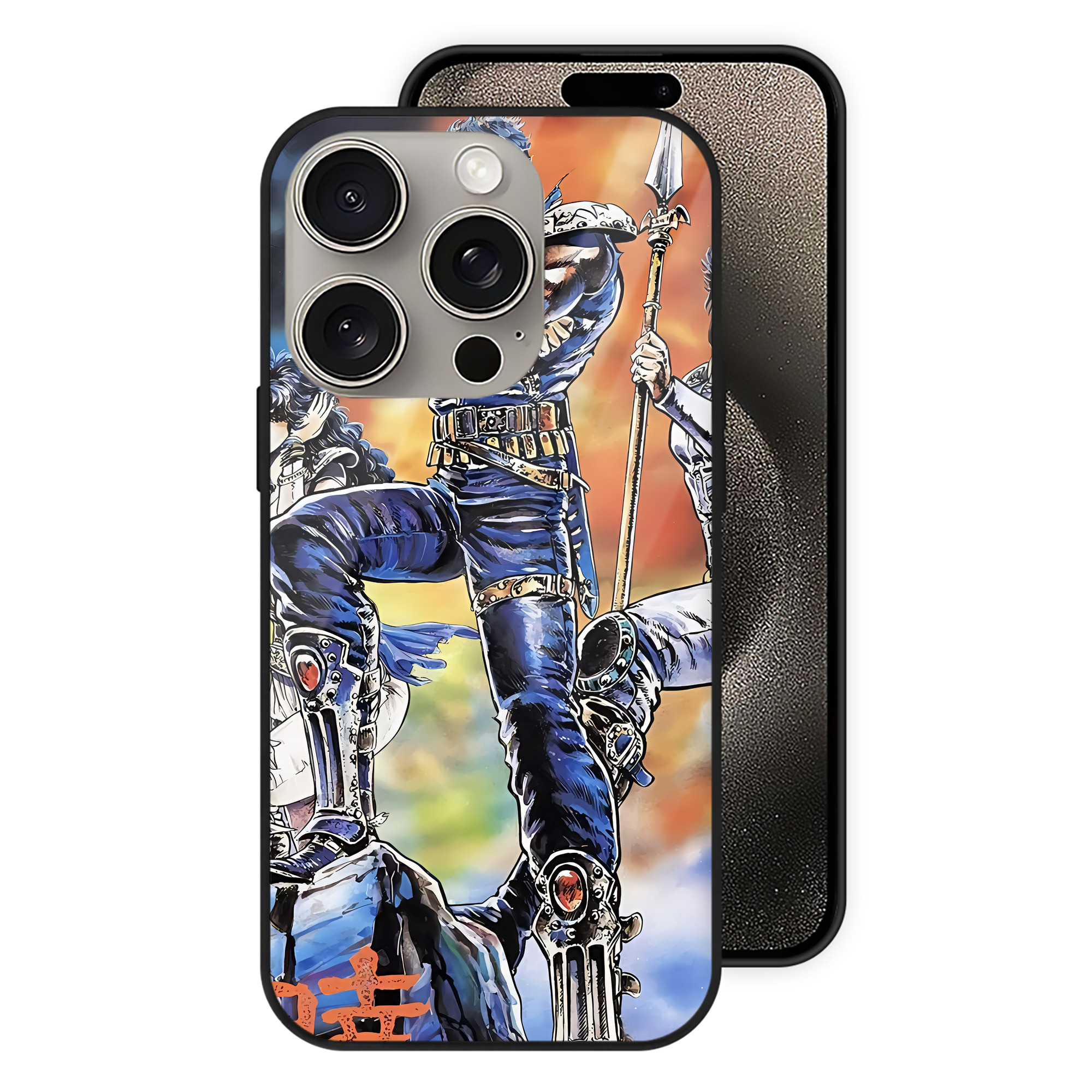 （画像用） 北斗の拳 Fist of the North Star 【iPhone15Pro対応】スマホケース 耐衝撃＆黄変防止 背面ガラス