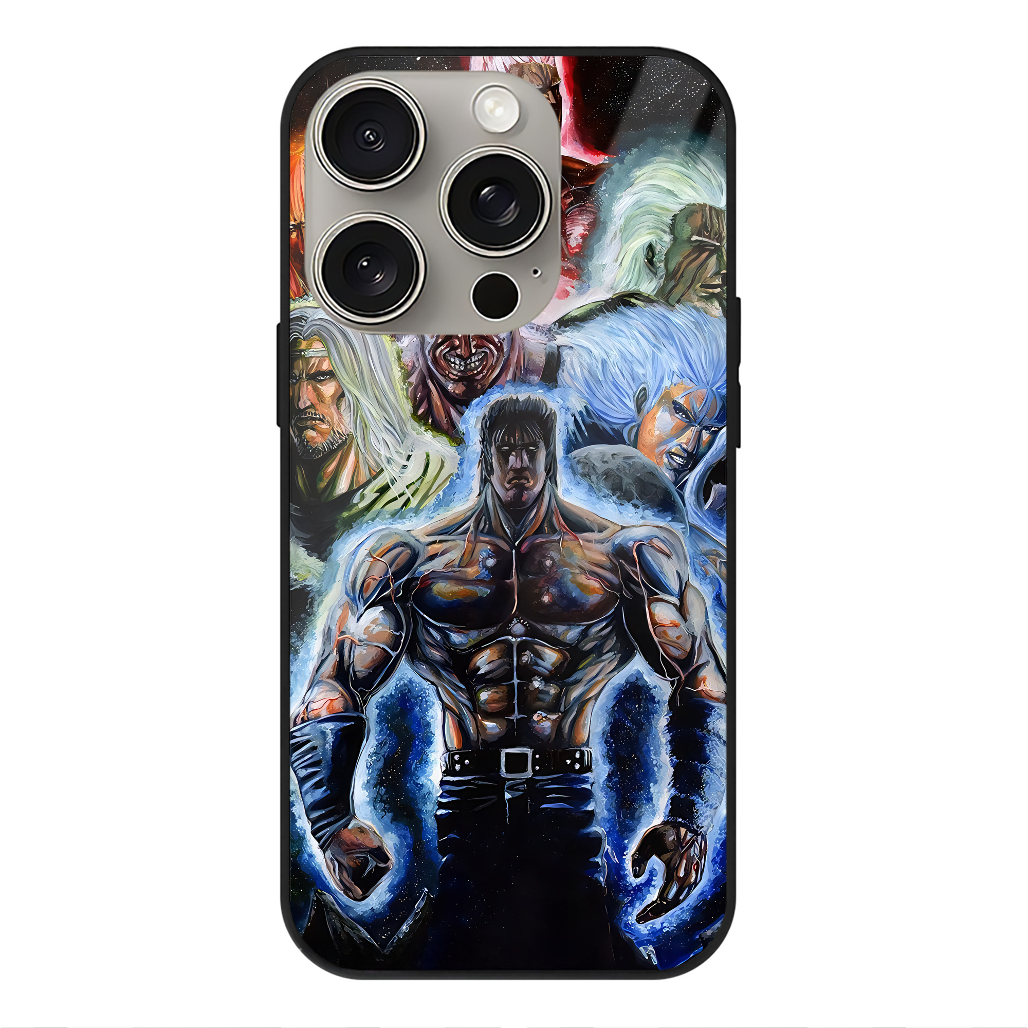 （画像用） 北斗の拳 Fist of the North Star 【iPhone15Pro対応】スマホケース 耐衝撃＆黄変防止 背面ガラス