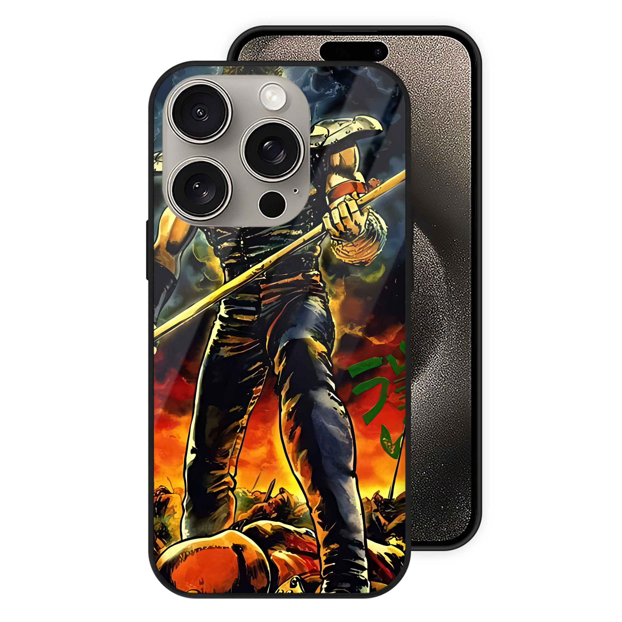 （画像用） 北斗の拳 Fist of the North Star 【iPhone15Pro対応】スマホケース 耐衝撃＆黄変防止 背面ガラス