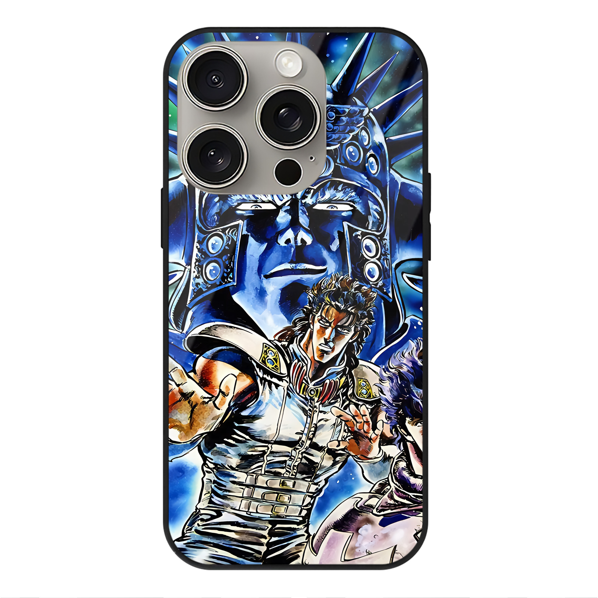 （画像用） 北斗の拳 Fist of the North Star 【iPhone15Pro対応】スマホケース 耐衝撃＆黄変防止 背面ガラス
