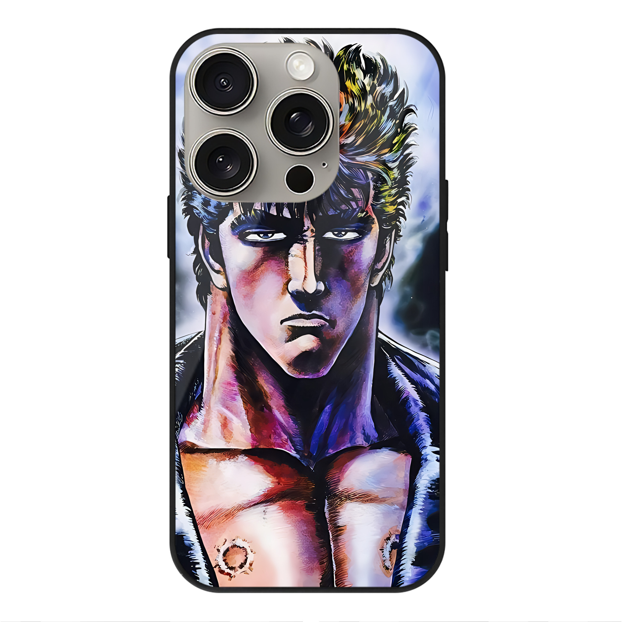 （画像用） 北斗の拳 Fist of the North Star 【iPhone15Pro対応】スマホケース 耐衝撃＆黄変防止 背面ガラス