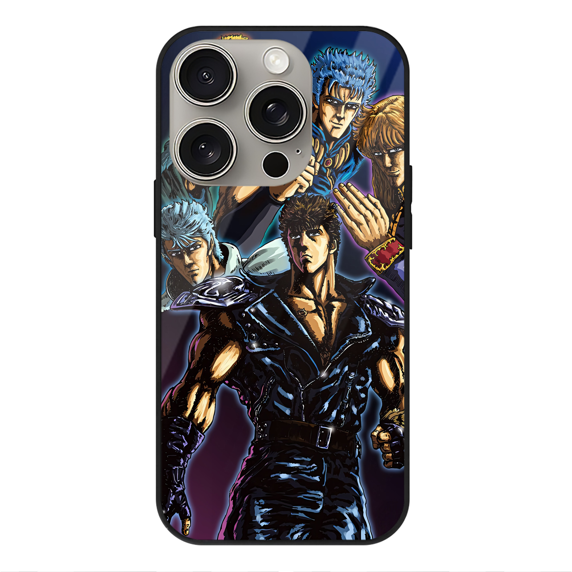 （画像用） 北斗の拳 Fist of the North Star 【iPhone15Pro対応】スマホケース 耐衝撃＆黄変防止 背面ガラス