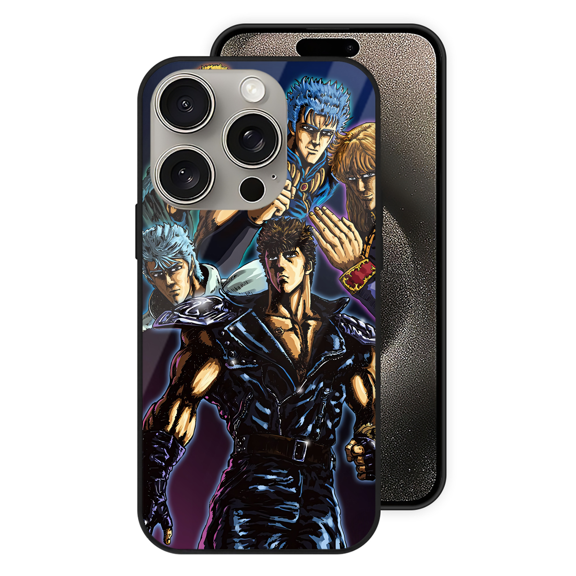 （画像用） 北斗の拳 Fist of the North Star 【iPhone15Pro対応】スマホケース 耐衝撃＆黄変防止 背面ガラス