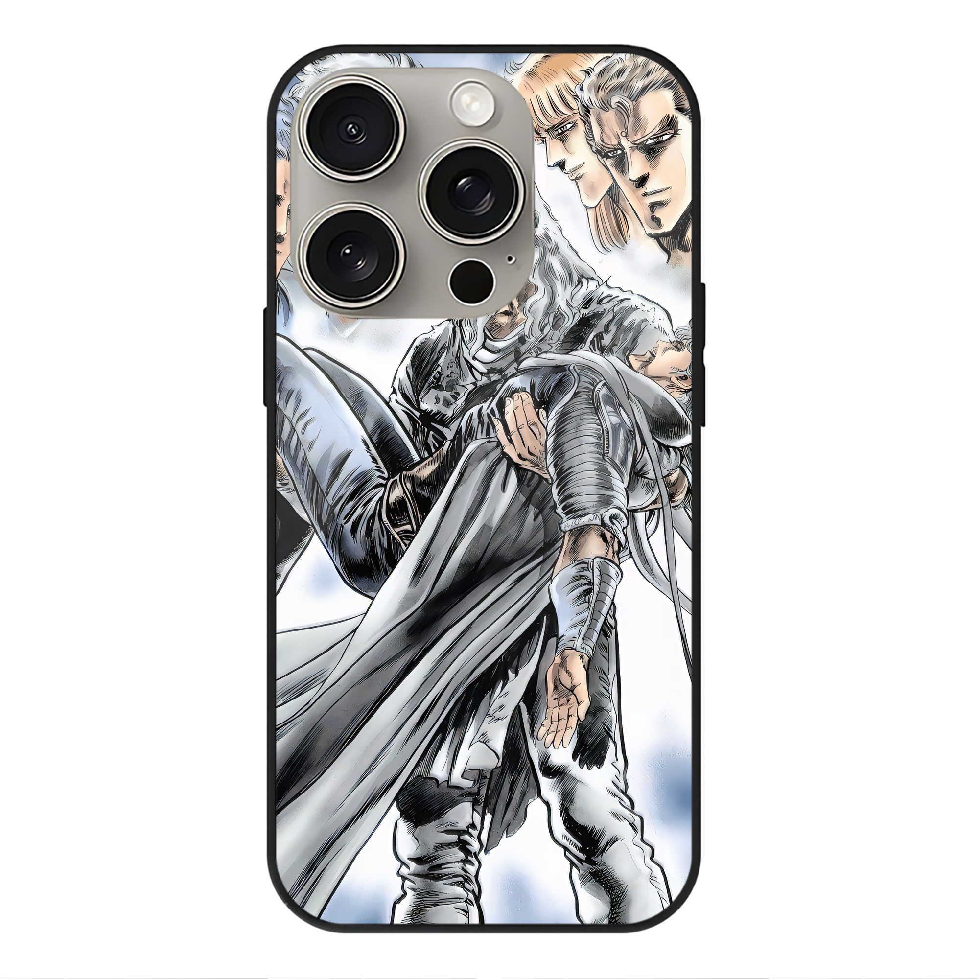 （画像用） 北斗の拳 Fist of the North Star 【iPhone15Pro対応】スマホケース 耐衝撃＆黄変防止 背面ガラス