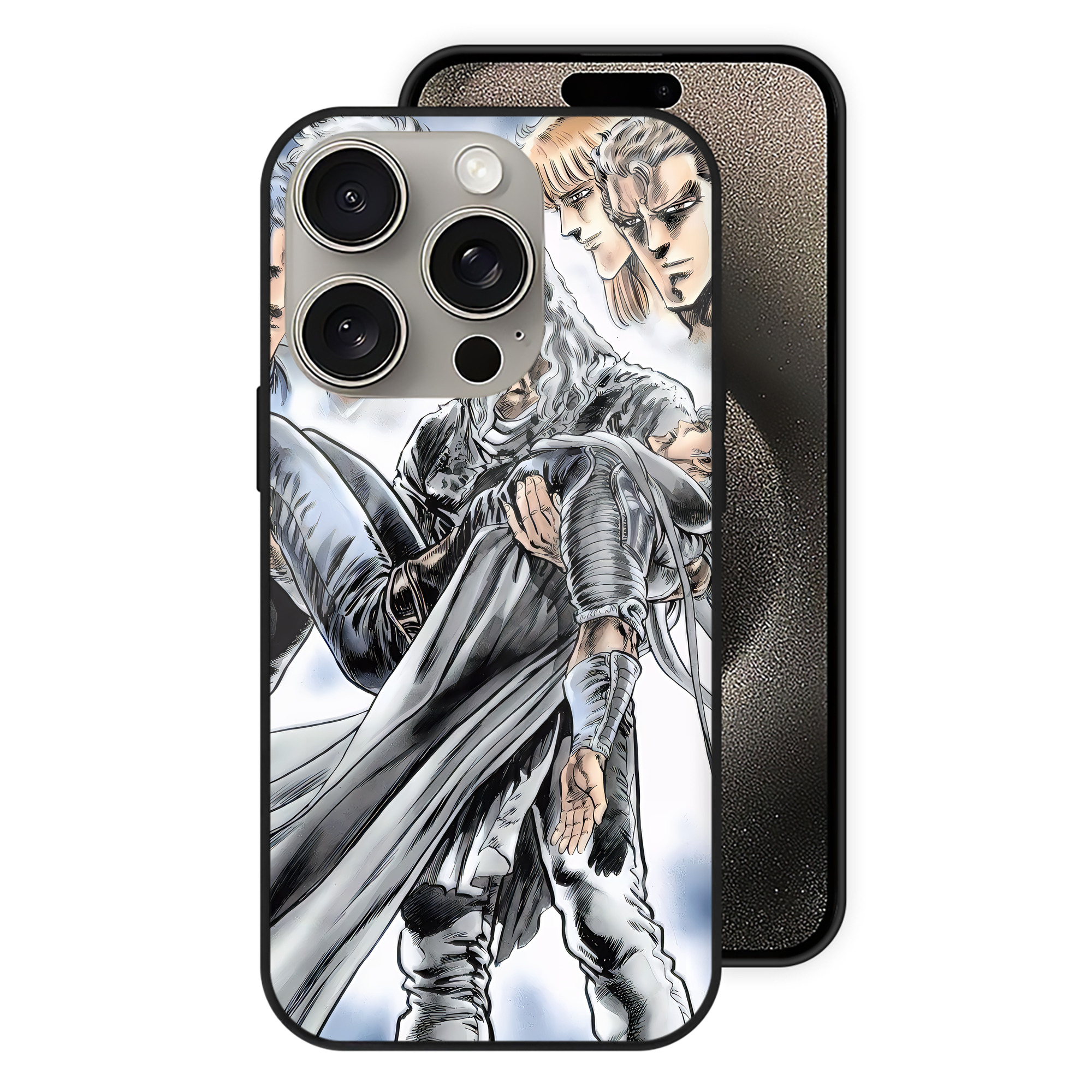 （画像用） 北斗の拳 Fist of the North Star 【iPhone15Pro対応】スマホケース 耐衝撃＆黄変防止 背面ガラス