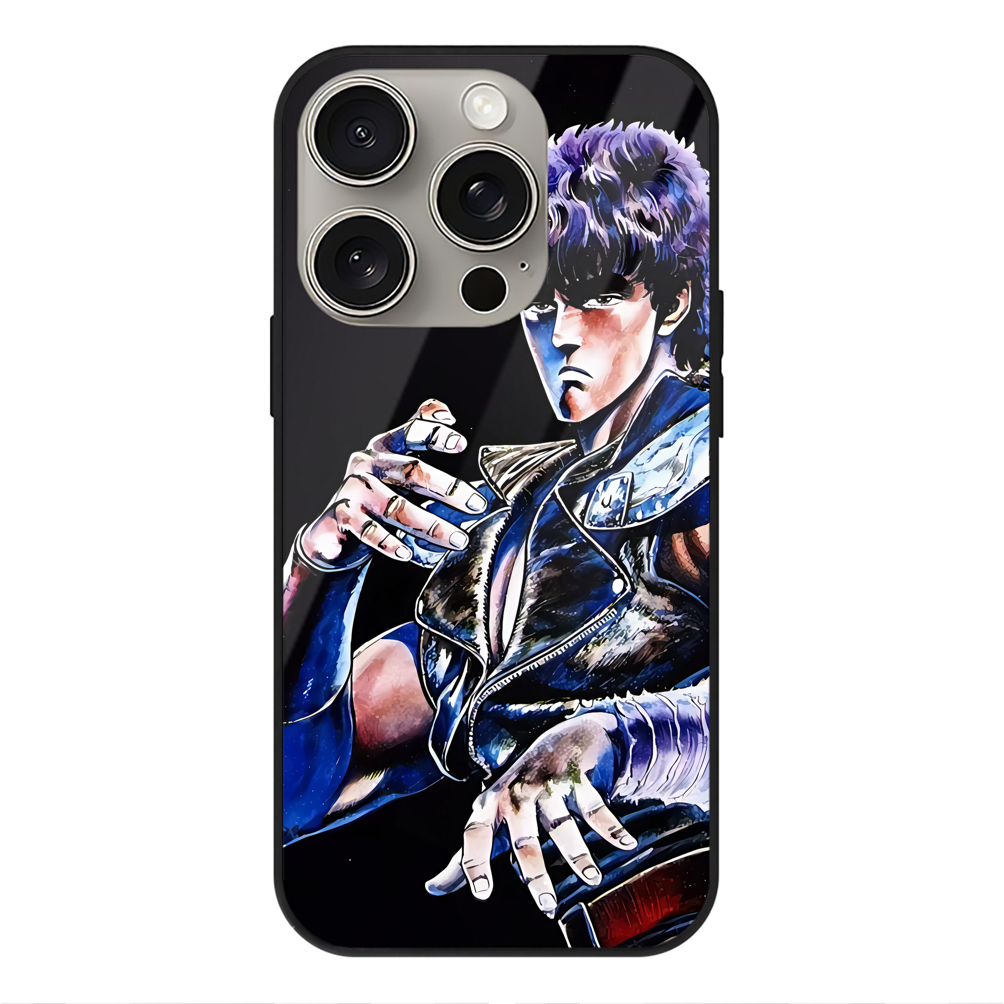 （画像用） 北斗の拳 Fist of the North Star 【iPhone15Pro対応】スマホケース 耐衝撃＆黄変防止 背面ガラス