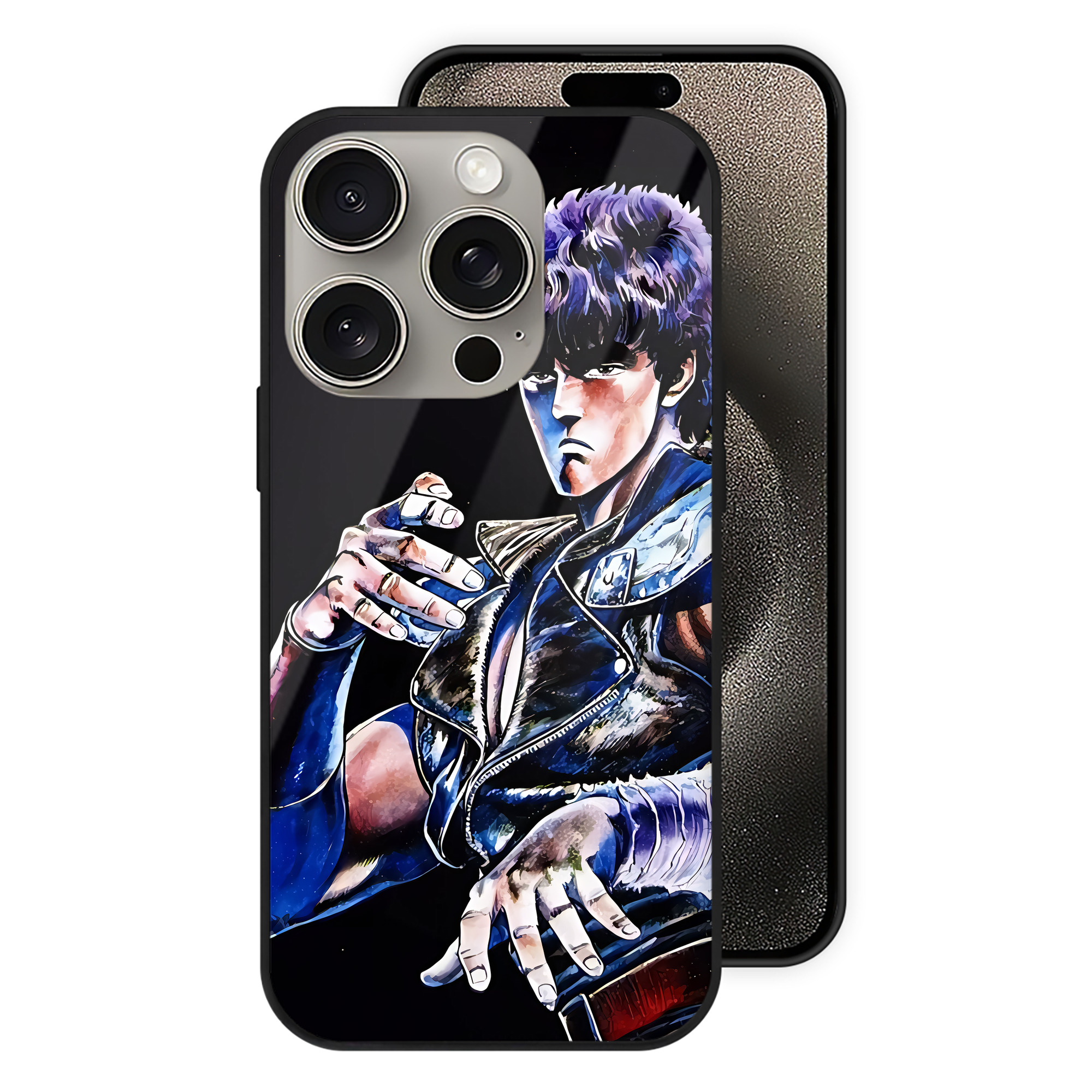 （画像用） 北斗の拳 Fist of the North Star 【iPhone15Pro対応】スマホケース 耐衝撃＆黄変防止 背面ガラス