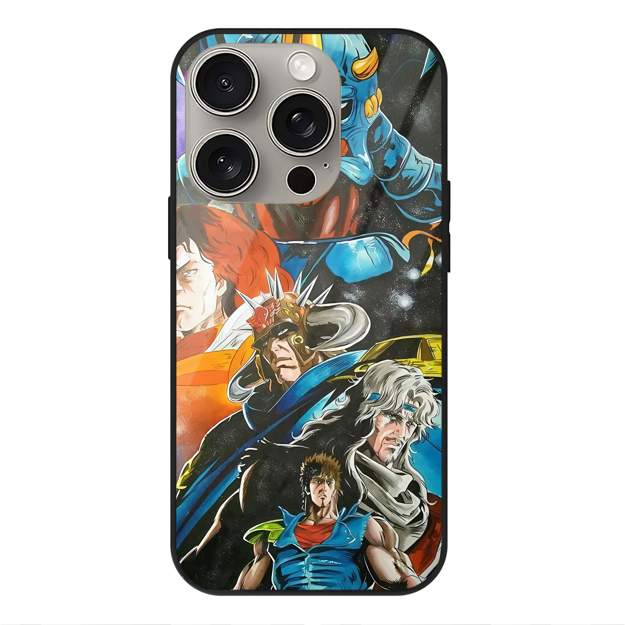 （画像用） 北斗の拳 Fist of the North Star 【iPhone15Pro対応】スマホケース 耐衝撃＆黄変防止 背面ガラス