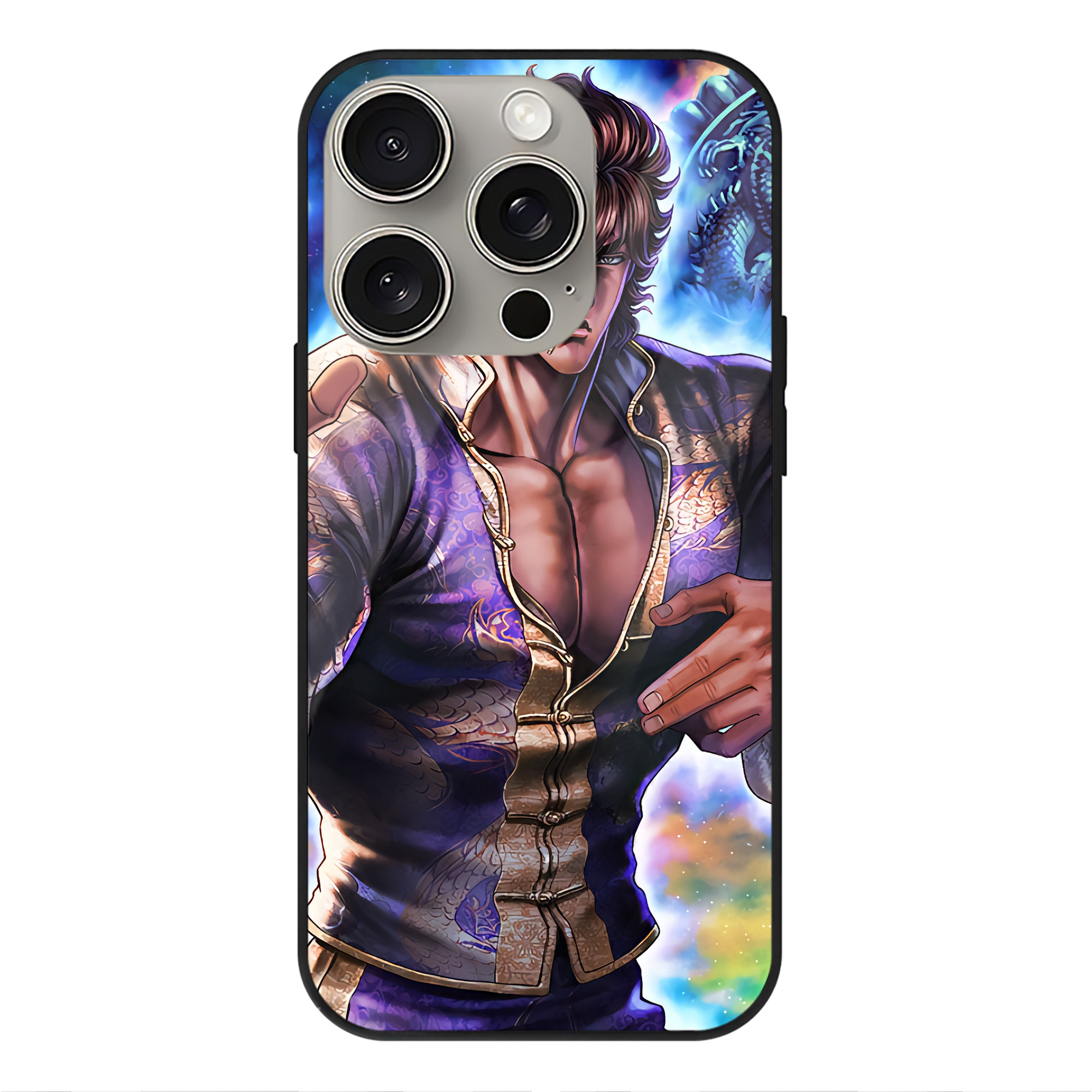 （画像用） 北斗の拳 Fist of the North Star 【iPhone15Pro対応】スマホケース 耐衝撃＆黄変防止 背面ガラス