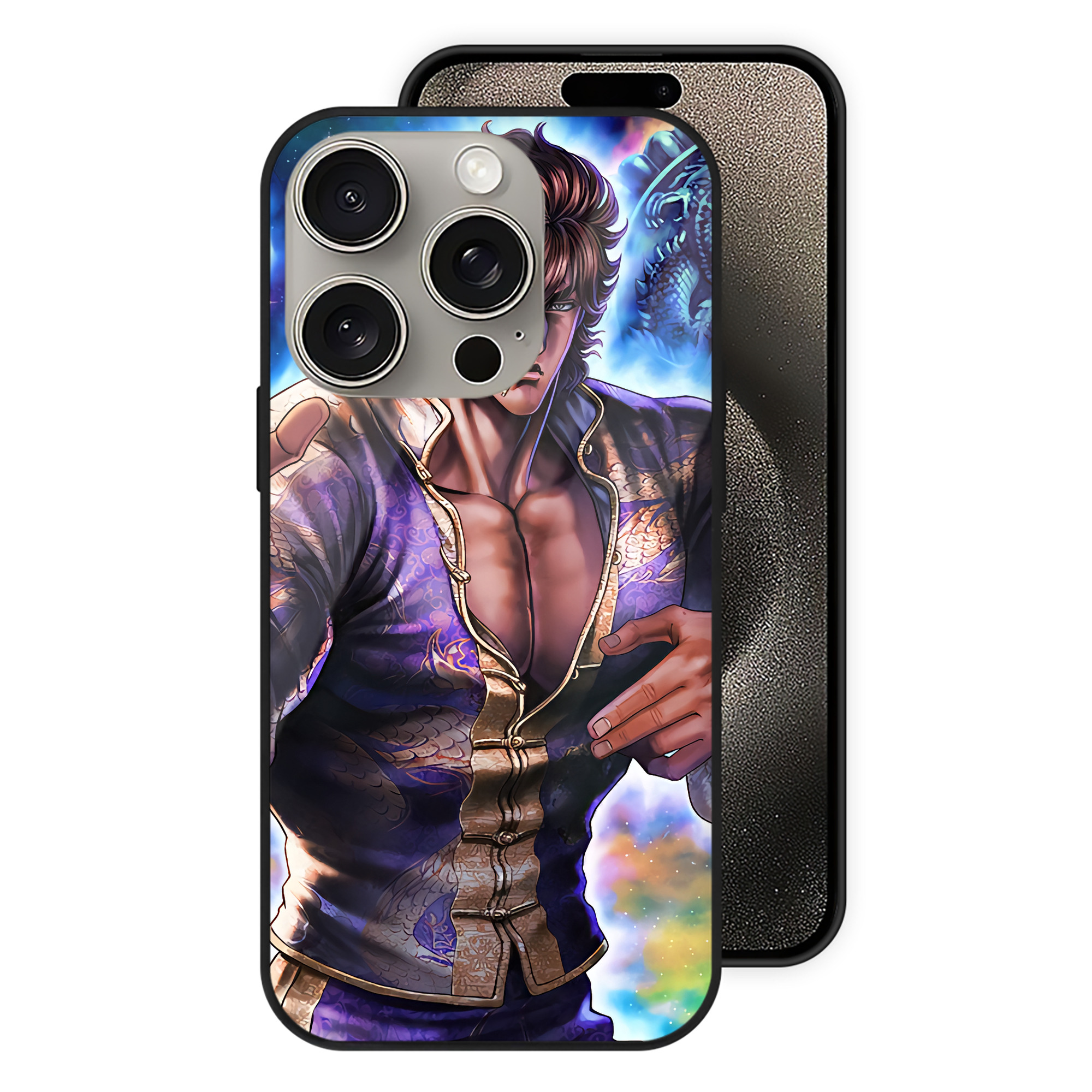 （画像用） 北斗の拳 Fist of the North Star 【iPhone15Pro対応】スマホケース 耐衝撃＆黄変防止 背面ガラス