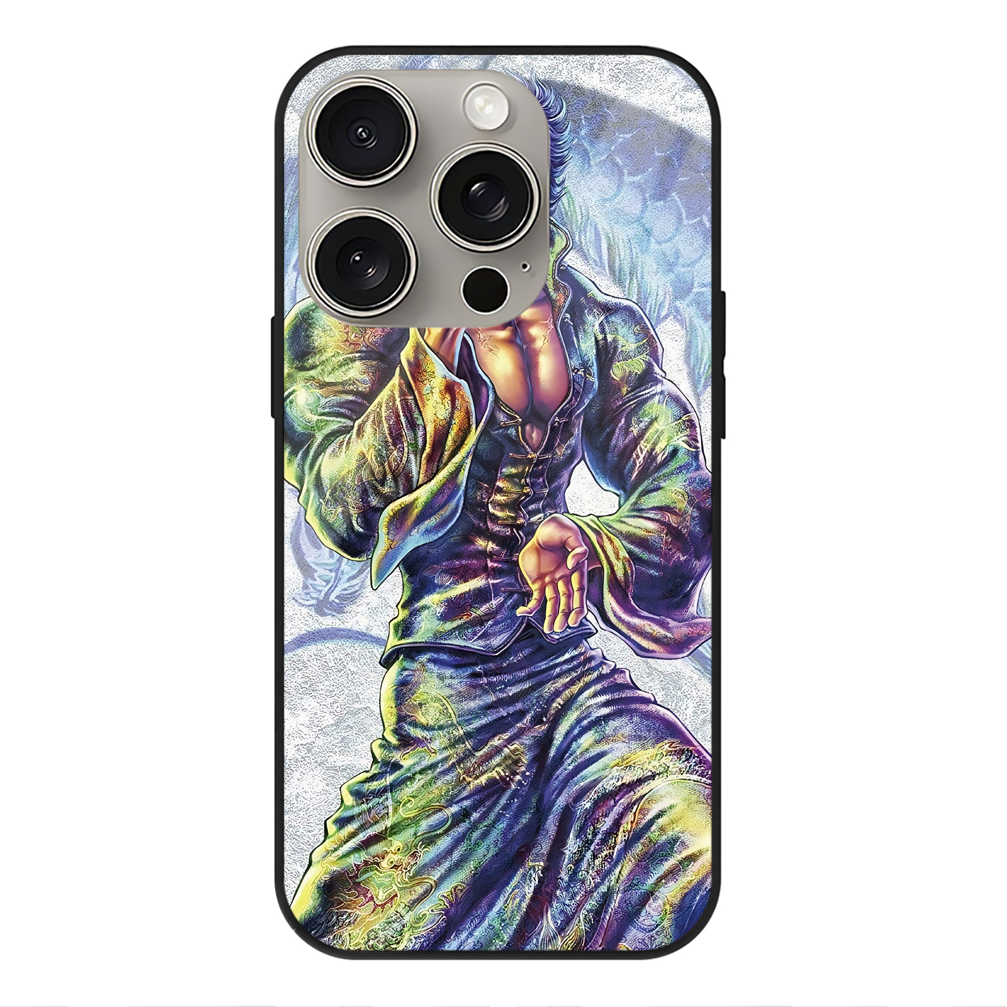 （画像用） 北斗の拳 Fist of the North Star 【iPhone15Pro対応】スマホケース 耐衝撃＆黄変防止 背面ガラス
