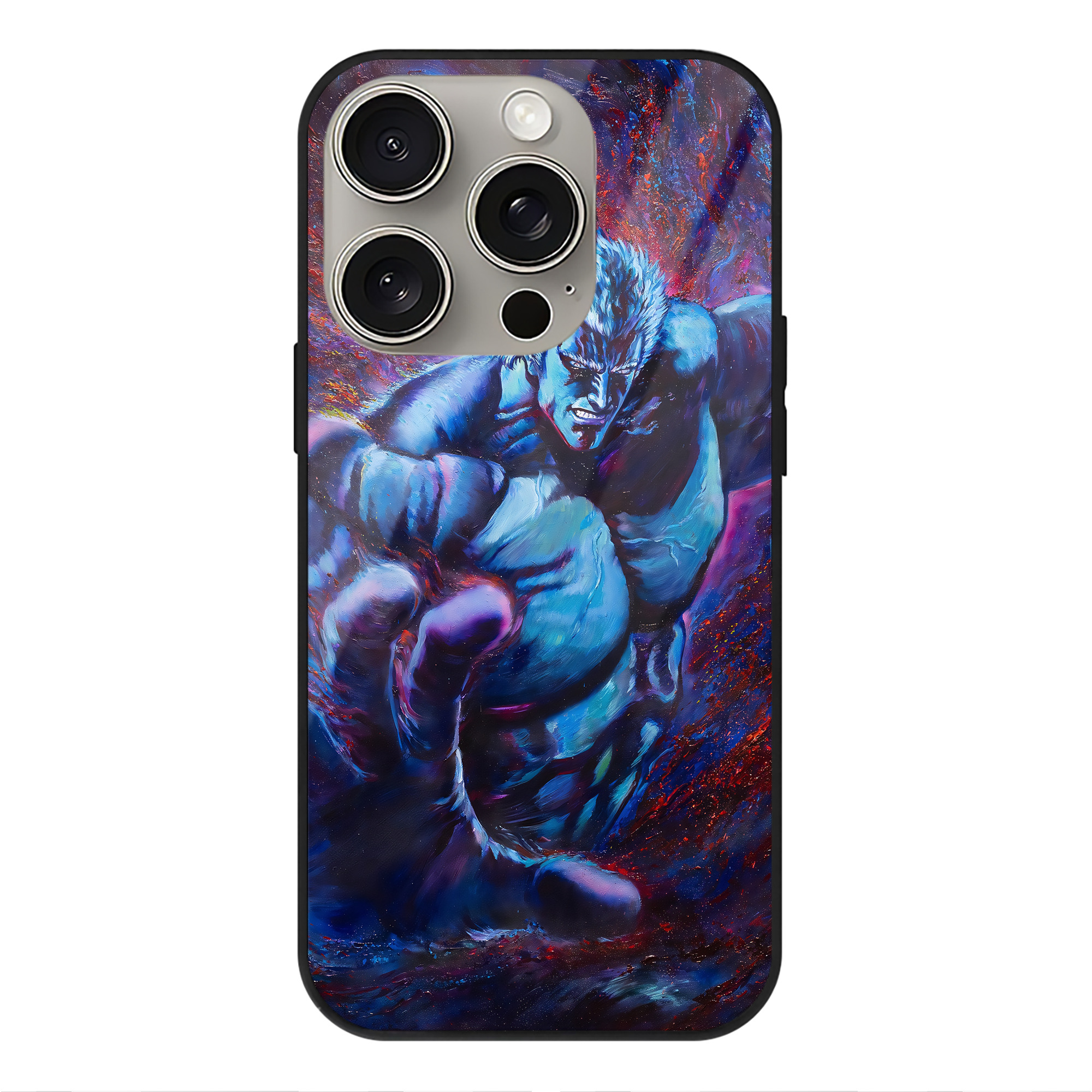 （画像用） 北斗の拳 Fist of the North Star 【iPhone15Pro対応】スマホケース 耐衝撃＆黄変防止 背面ガラス
