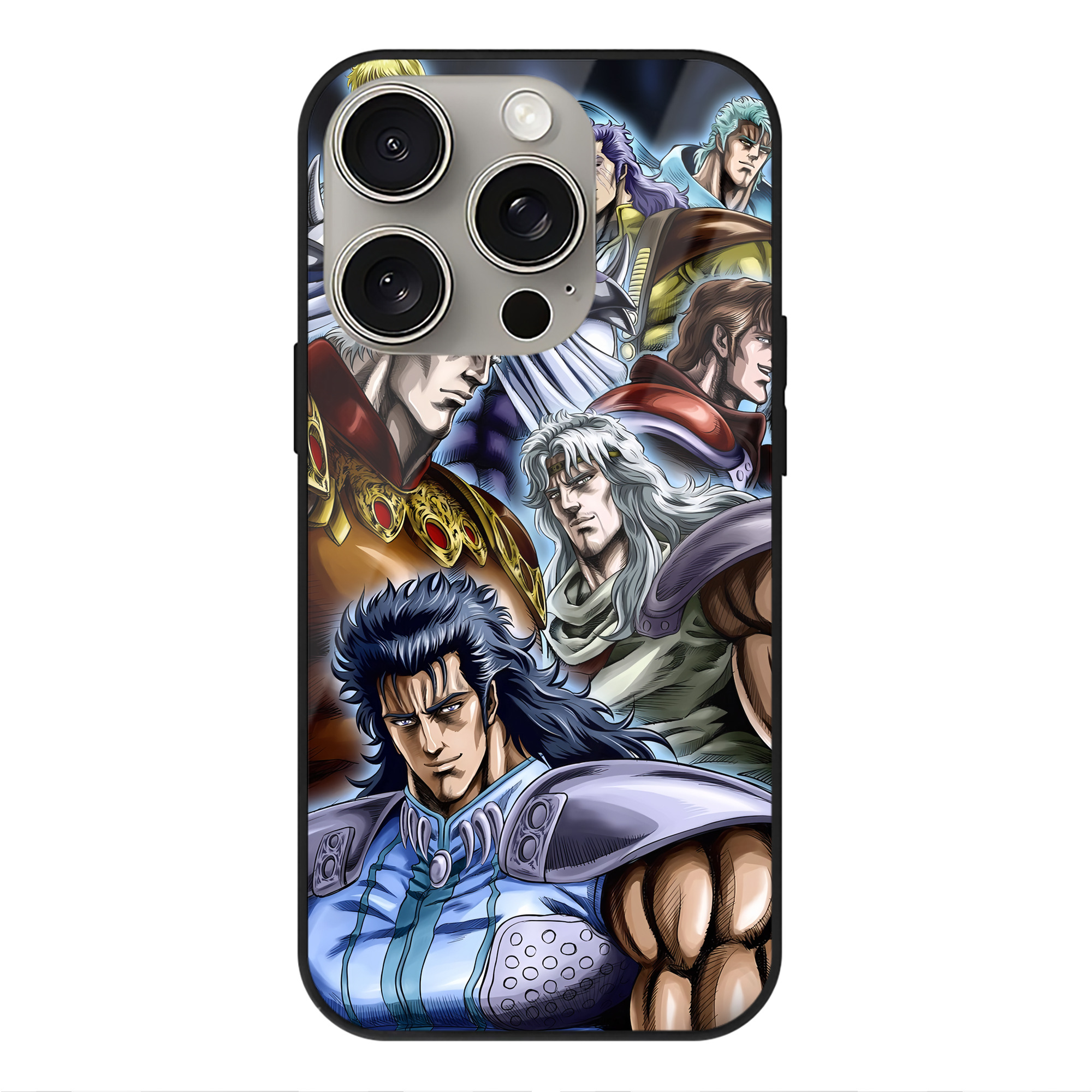 （画像用） 北斗の拳 Fist of the North Star 【iPhone15Pro対応】スマホケース 耐衝撃＆黄変防止 背面ガラス