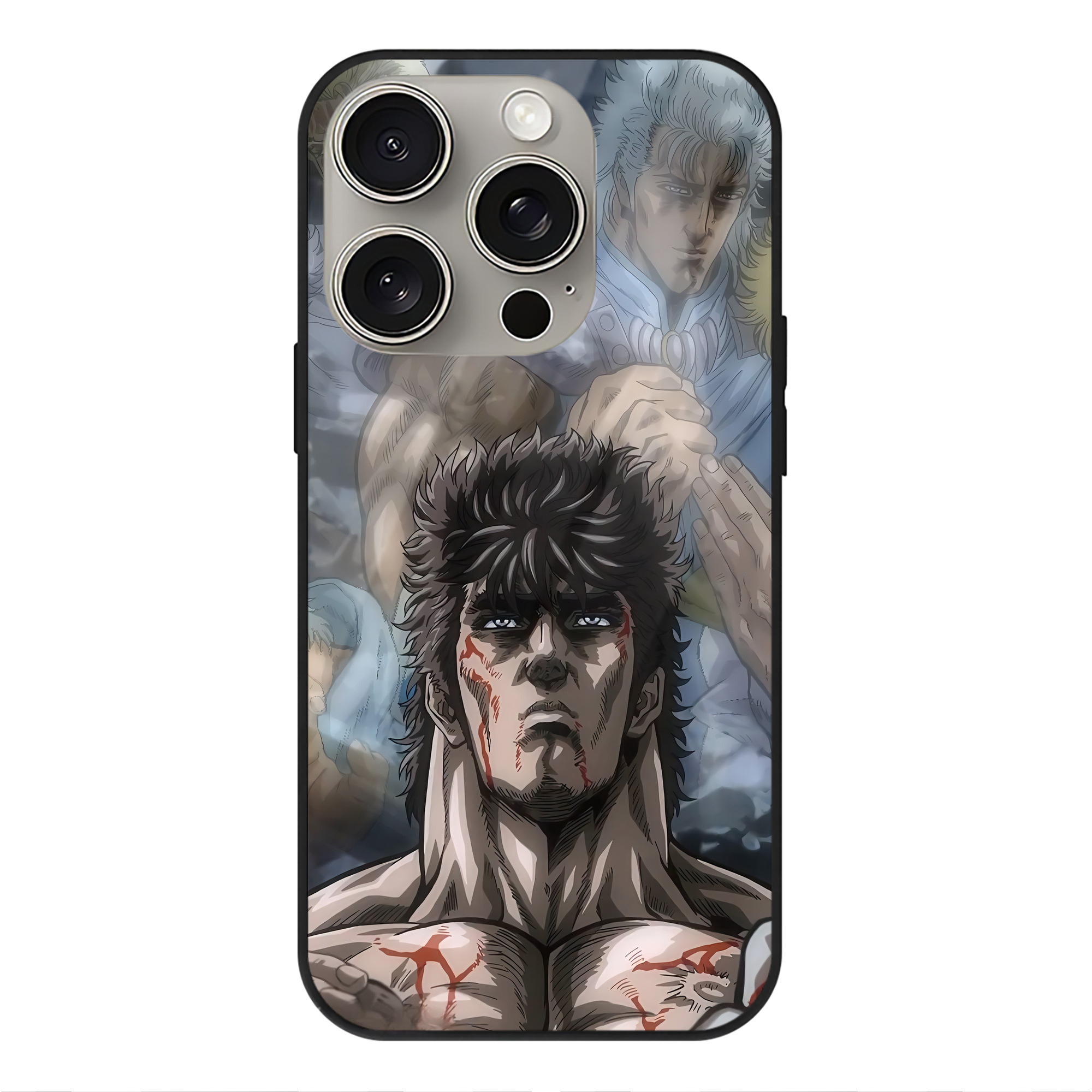 （画像用） 北斗の拳 Fist of the North Star 【iPhone15Pro対応】スマホケース 耐衝撃＆黄変防止 背面ガラス